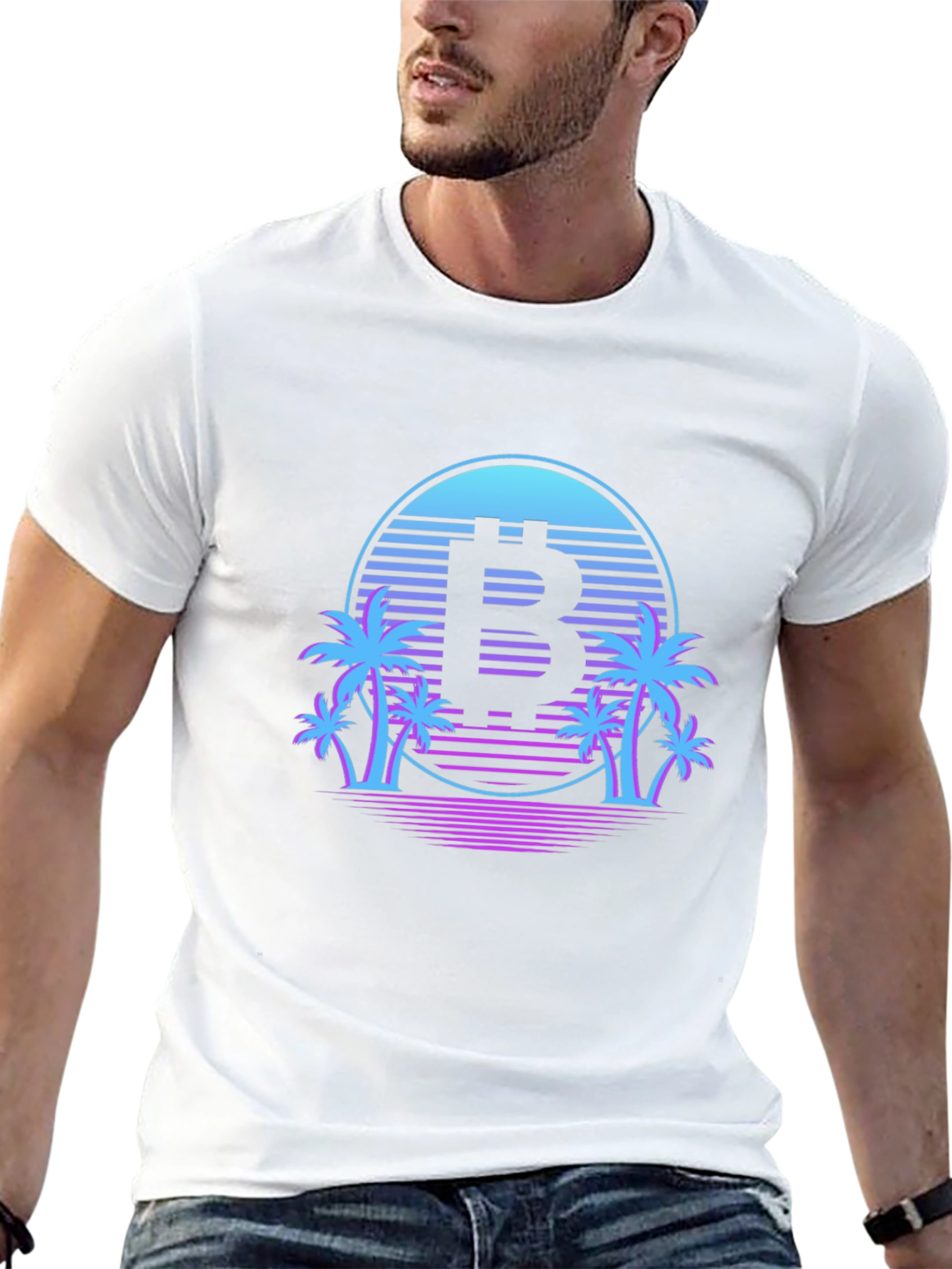 Bitcoin Retro Palm Tree T-Shirt