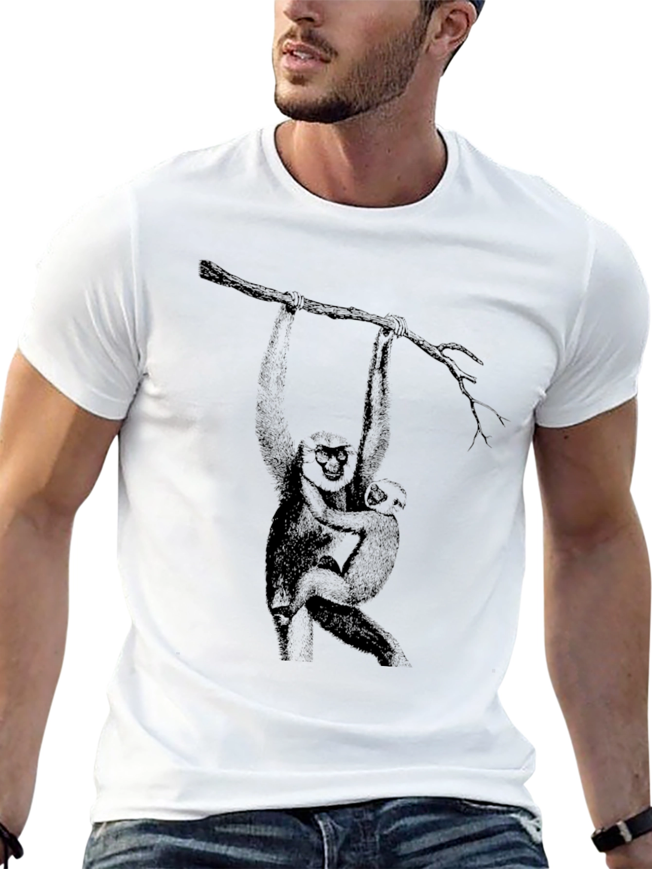 Black Gibbon Monkey T-Shirt