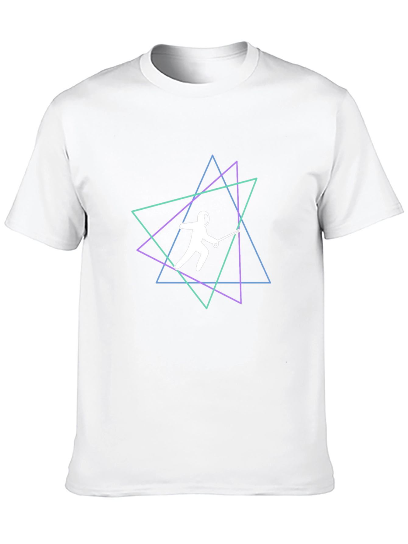 Fencing Star T-Shirt - Neon Geometric Design