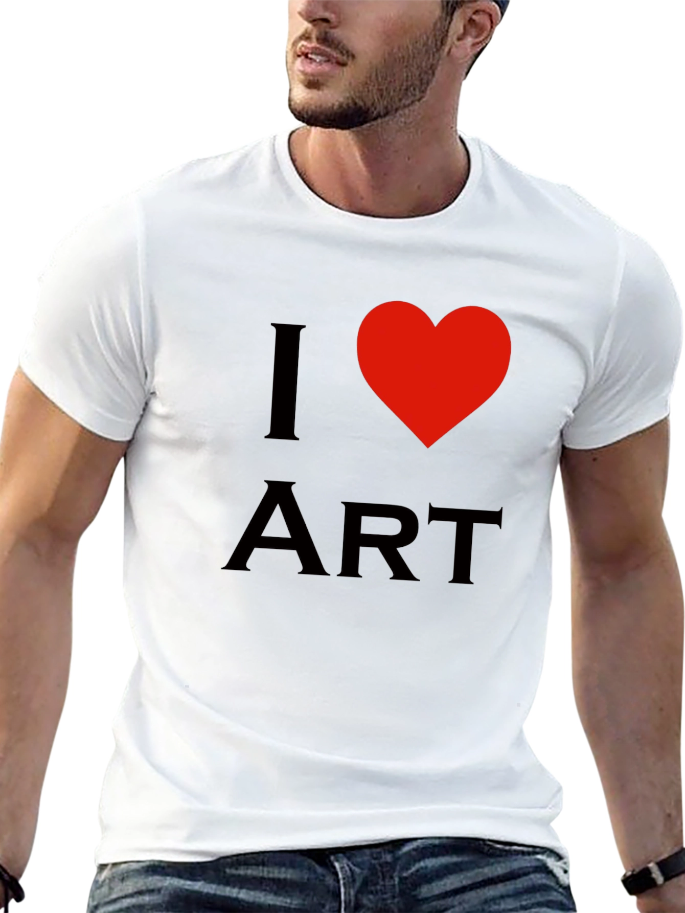 I Heart Art Black Cotton T-Shirt