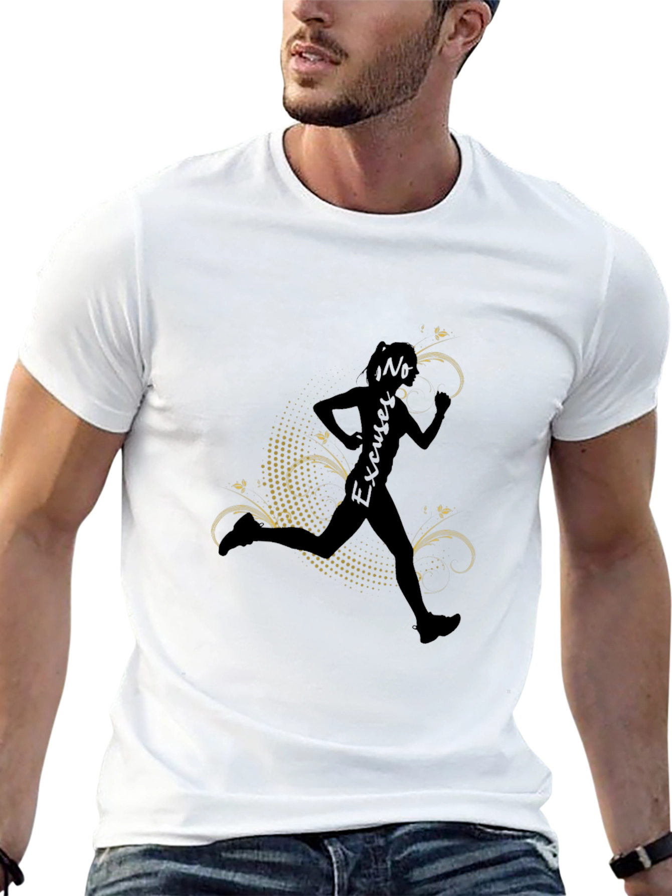 No Excuses Running Silhouette Black T-Shirt