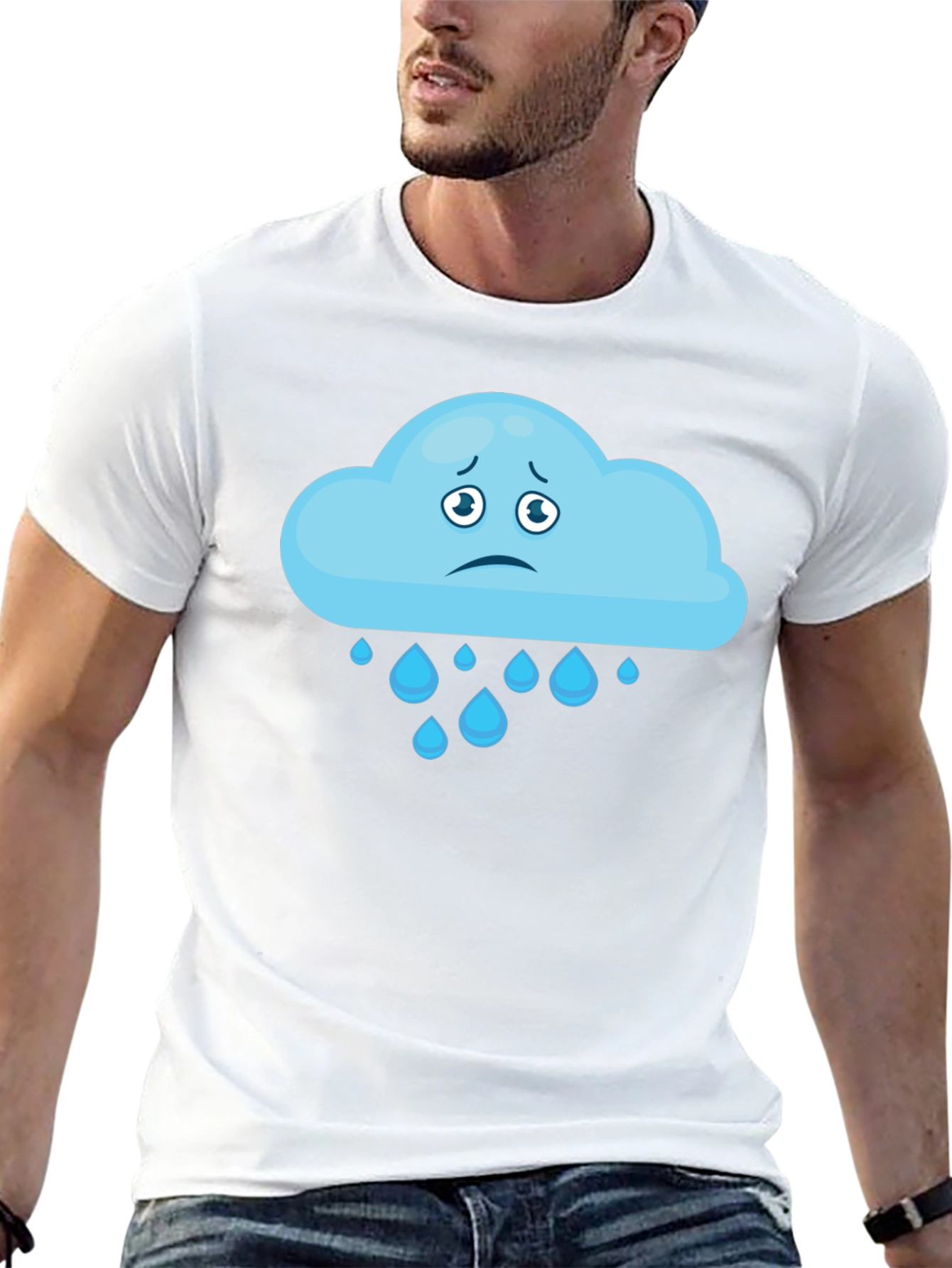 Sad Cloud T-Shirt - Black Cotton Tee