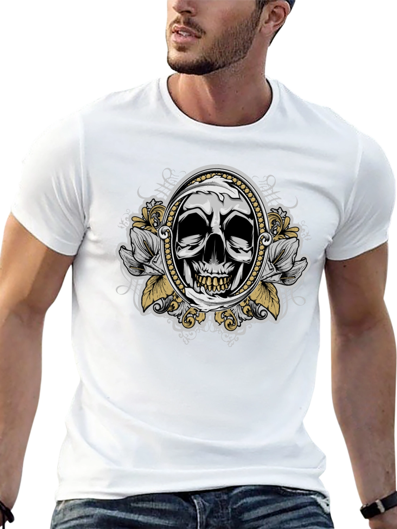 Skull Graphic T-Shirt - Mens Black Tee