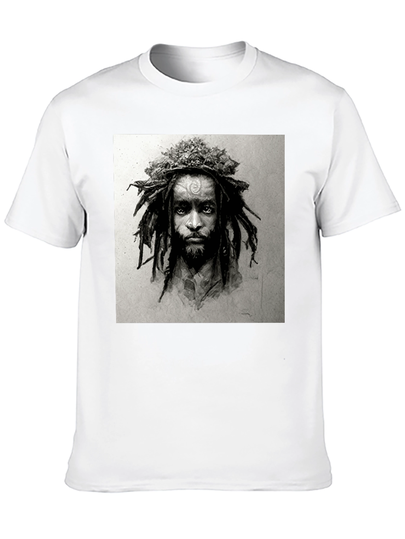 Rasta Man Graphic Print Black T-Shirt