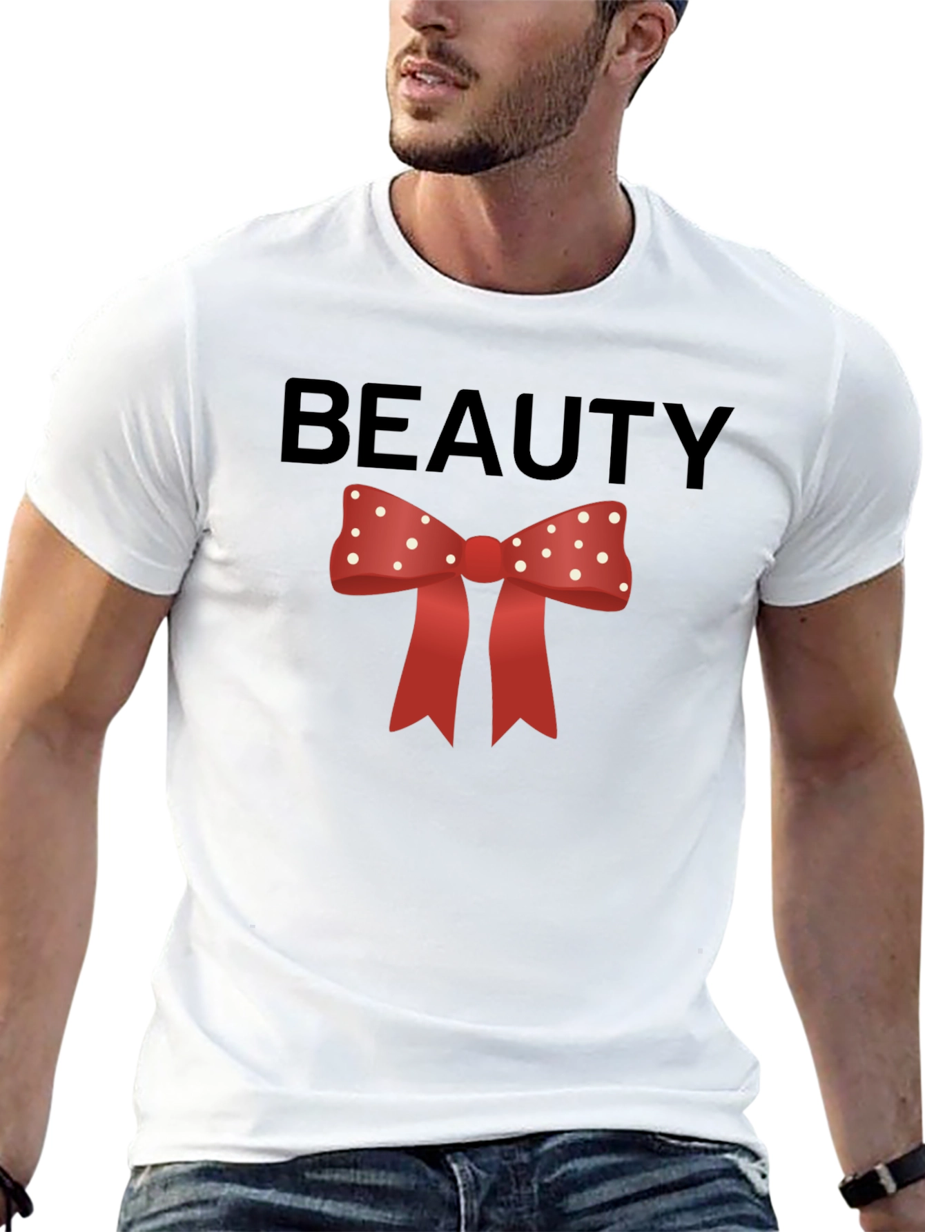 Beauty Bow Tie Graphic Tee - Stylish & Fun