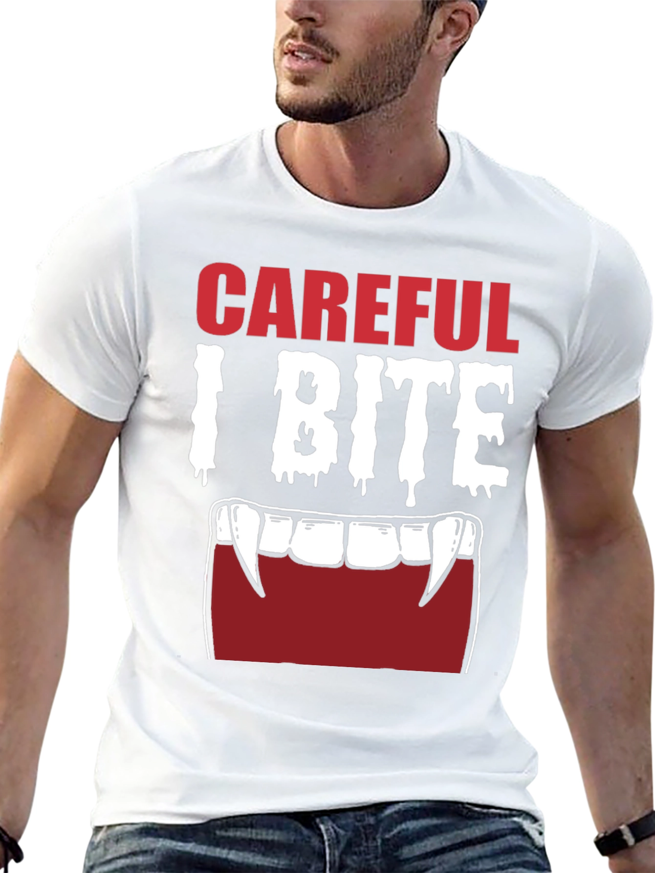 Careful I Bite Vampire Graphic T-Shirt