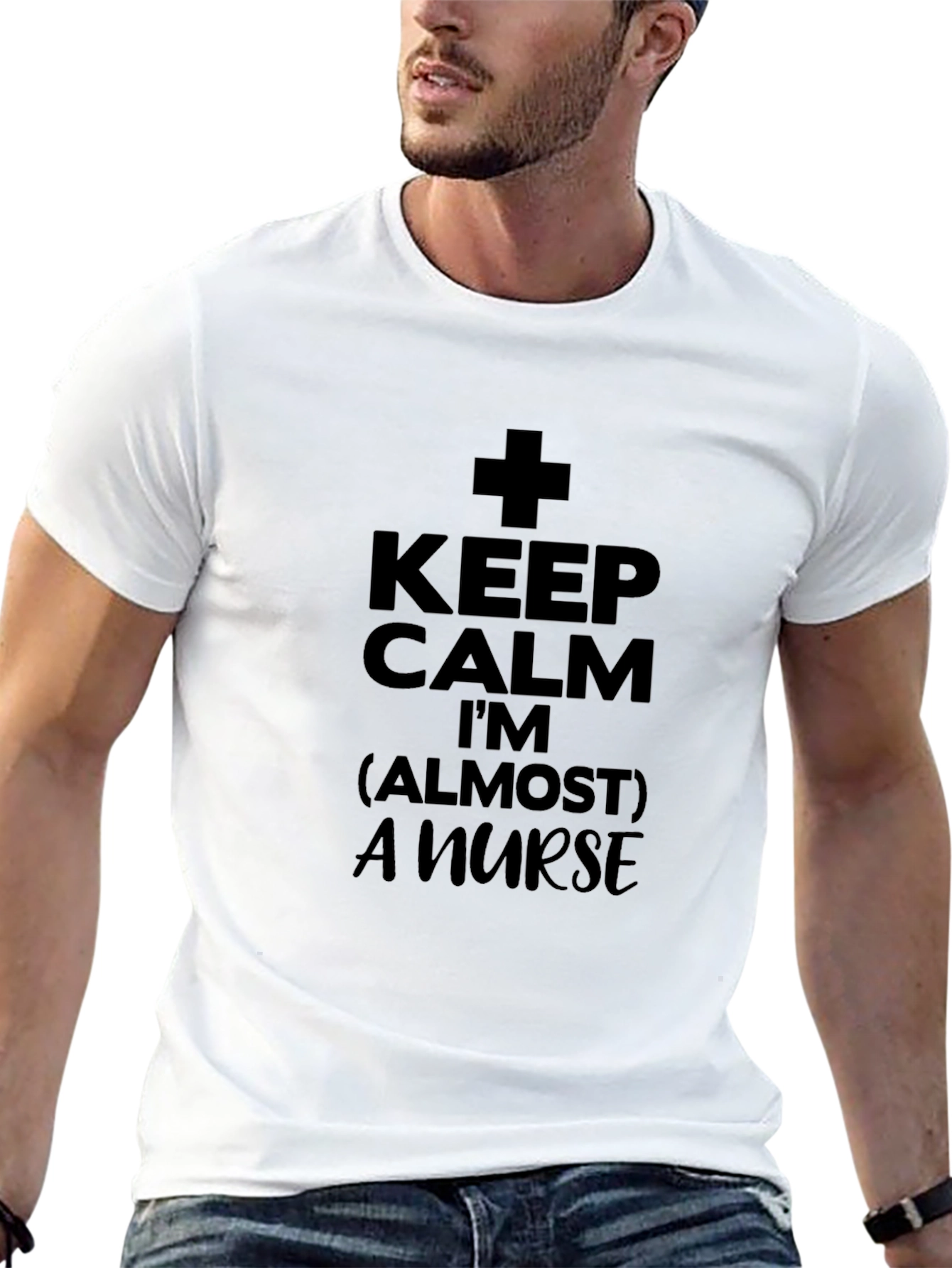 Keep Calm Almost A Nurse T-Shirt - Black