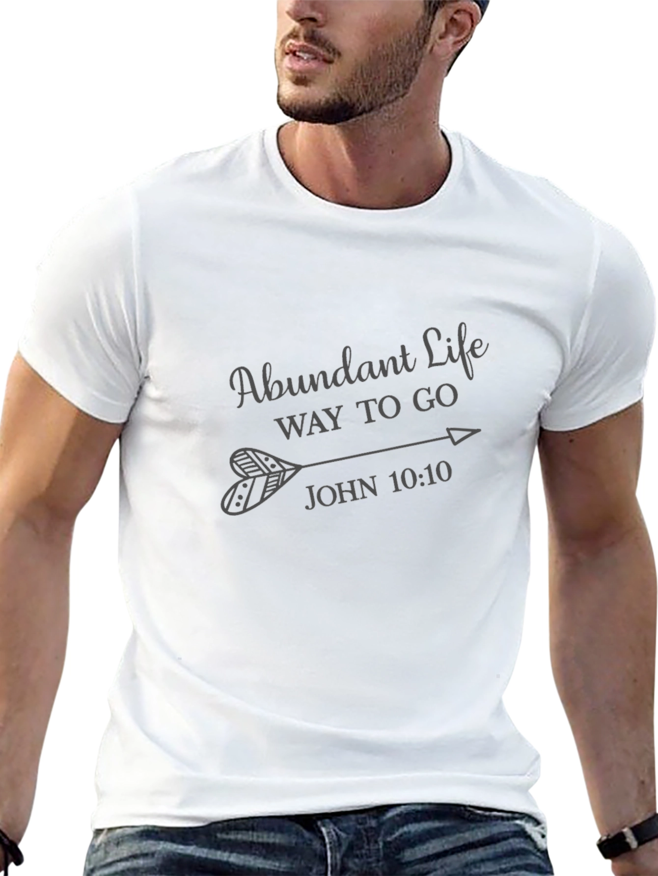 Abundant Life Graphic Tee - John 10:10 Arrow Design