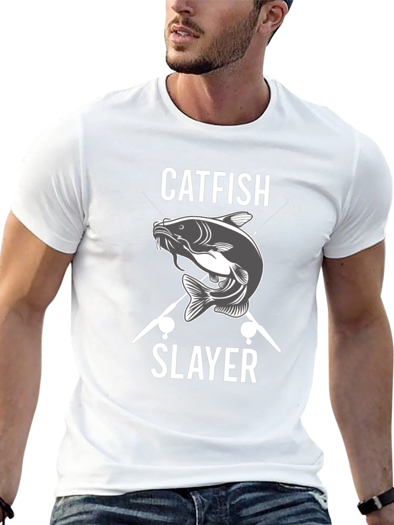 Catfish Slayer Graphic T-Shirt Fishing Tee
