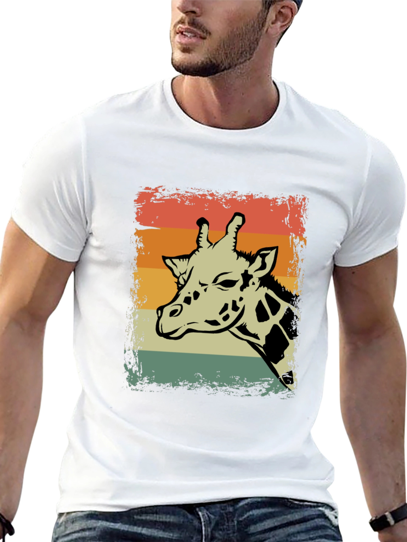 Retro Giraffe Graphic T-Shirt - Unisex Casual Tee