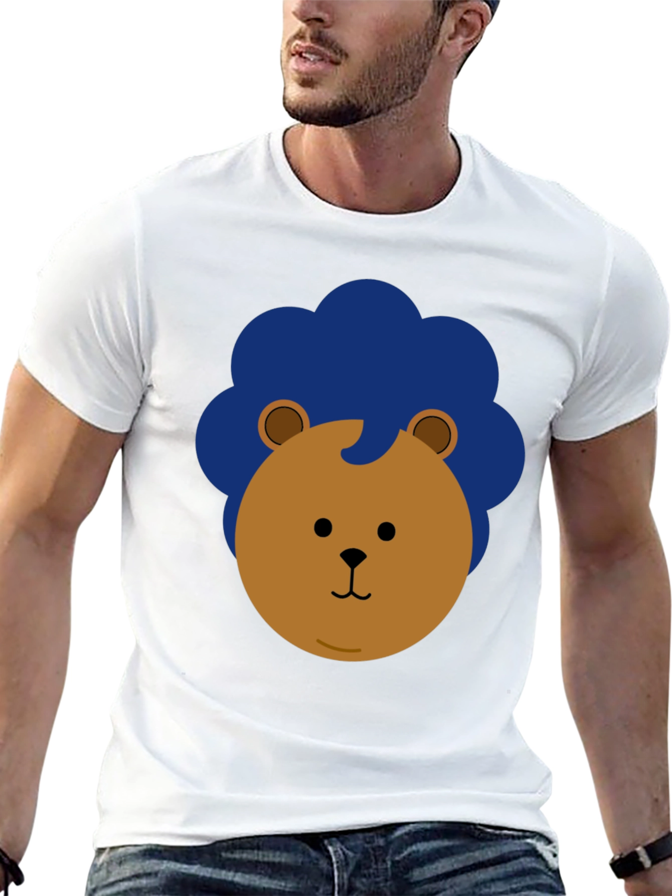 Lion Graphic Print Black Casual Tee