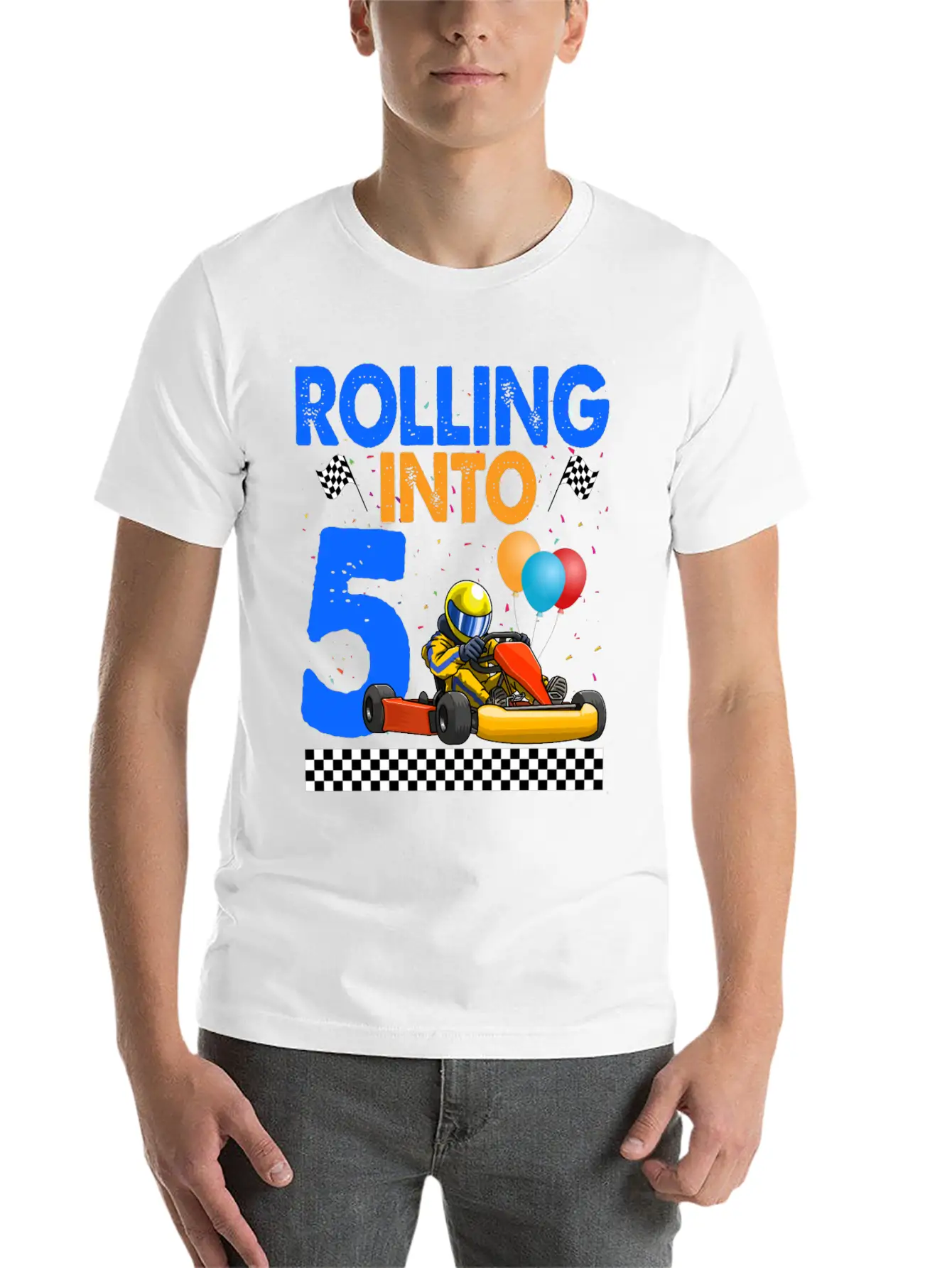 Rolling Into 5 Kart Racer Unisex Casual T-Shirt – Clean Design For Daily Comfort