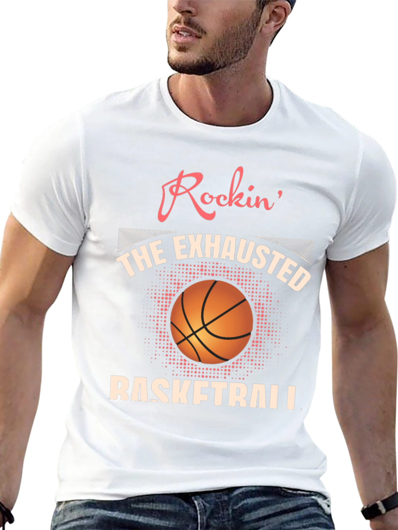 Rockin Exhausted Basketball Graphic Tee
