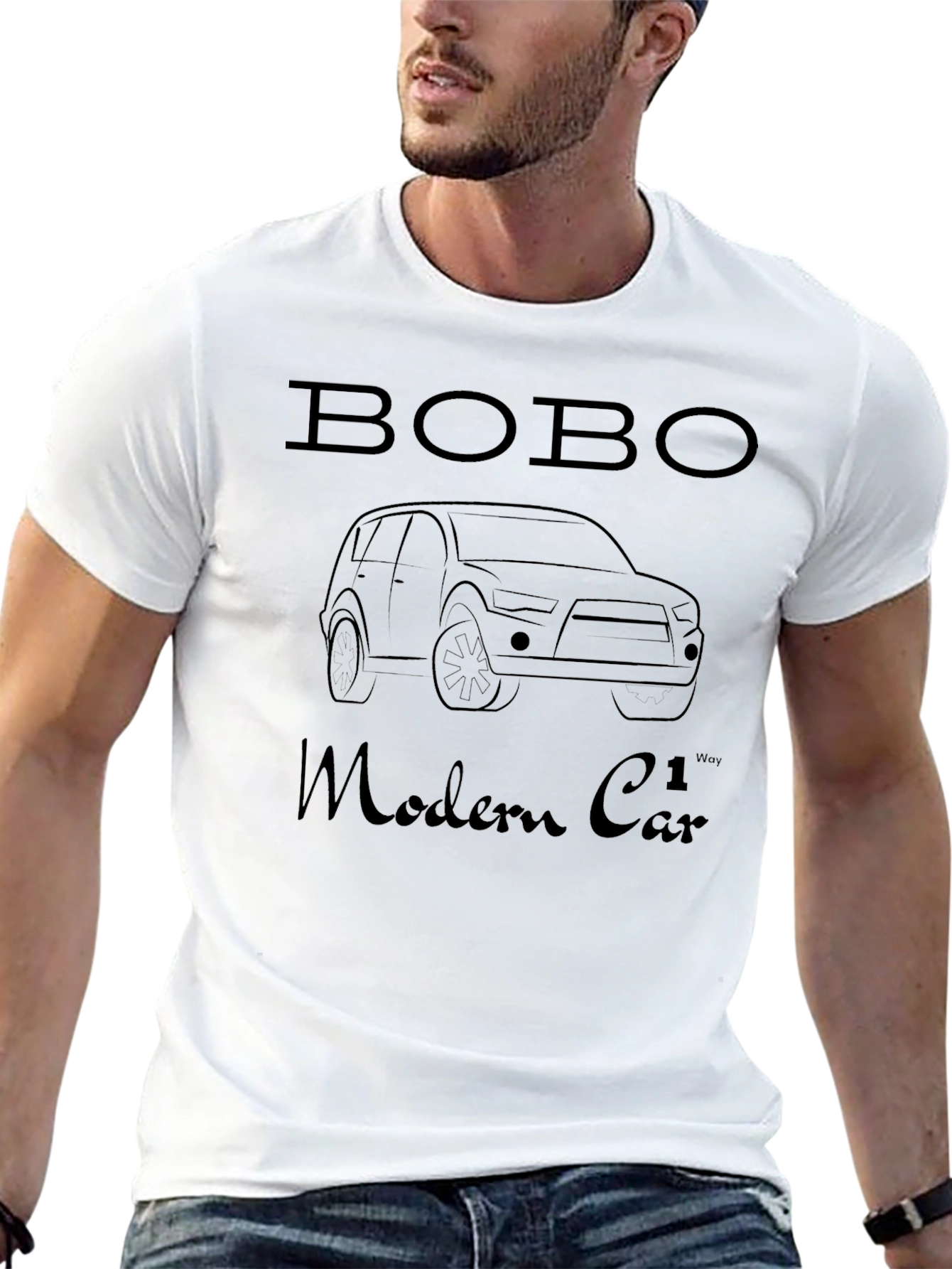 BOBO Modern Car Black T-Shirt