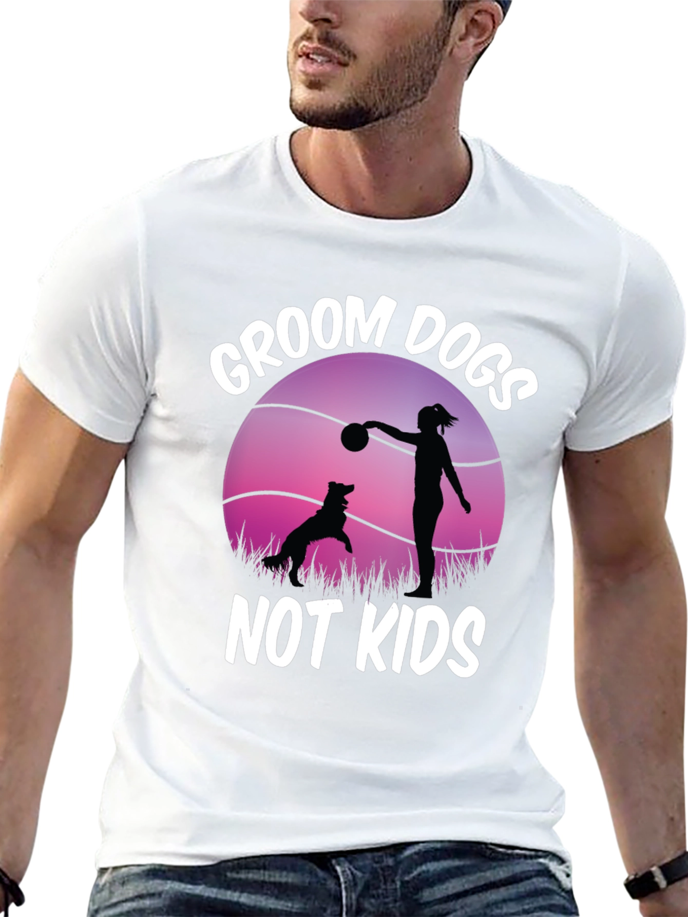 Groom Dogs Not Kids Graphic Tee