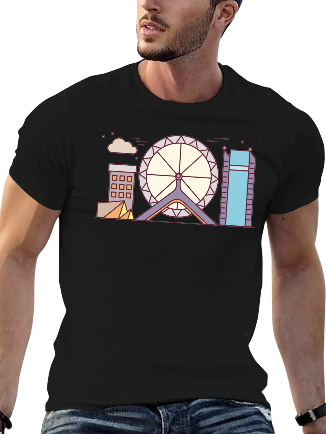 Geometric Cityscape Graphic Tee