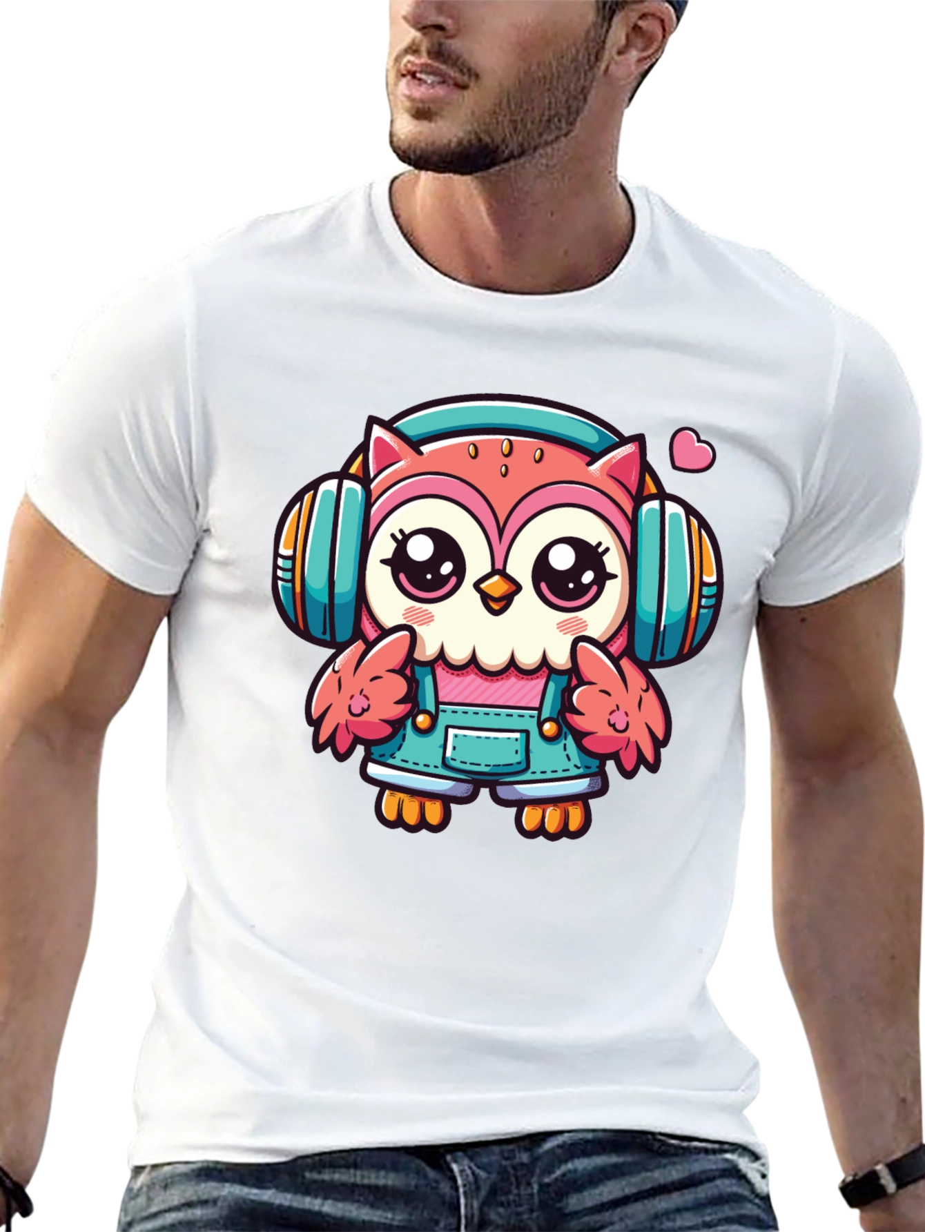 Owl DJ T-Shirt: Cute Cartoon Animal Tee
