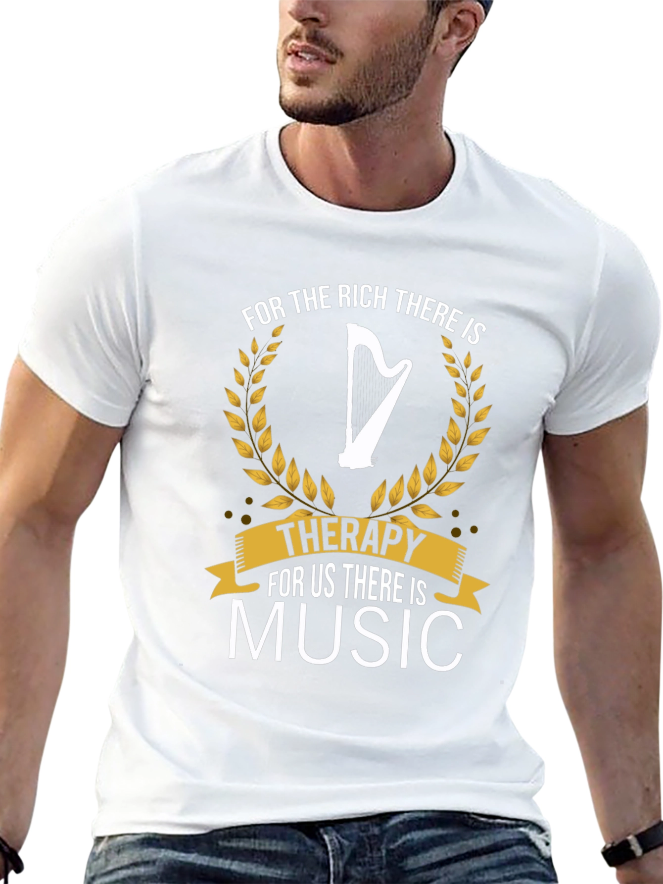 Music Therapy T-Shirt | Harp Graphic Tee