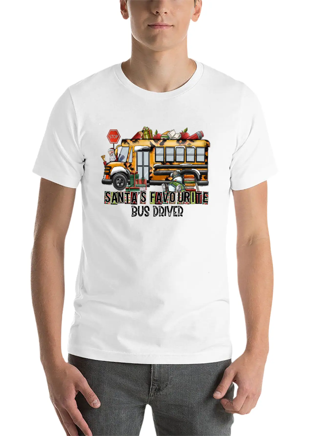 Santa Favourite Bus Driver Unisex Casual T-Shirt – Clean Design For Daily Comfort