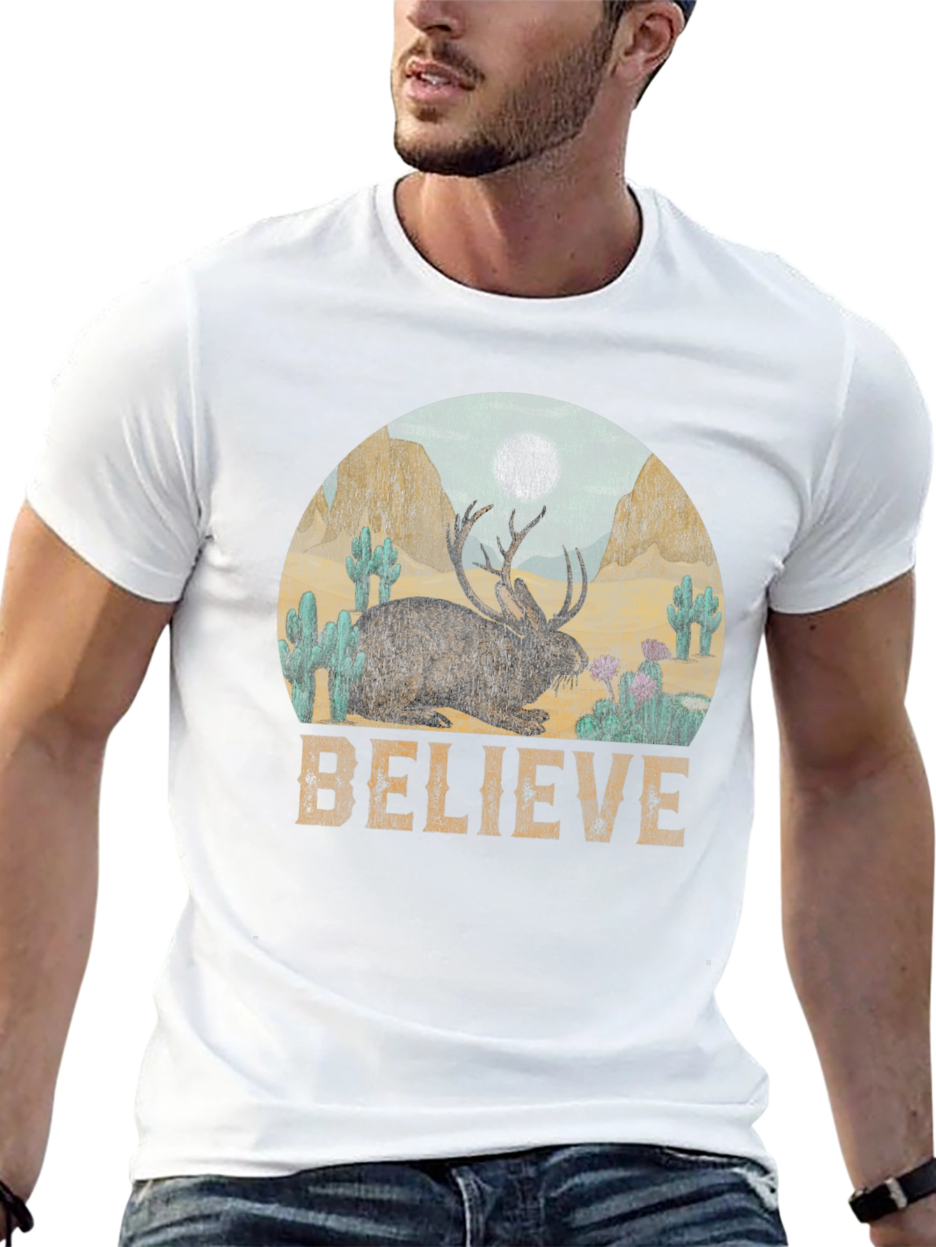 Believe Jackalope Graphic Tee - Western Desert T-Shirt
