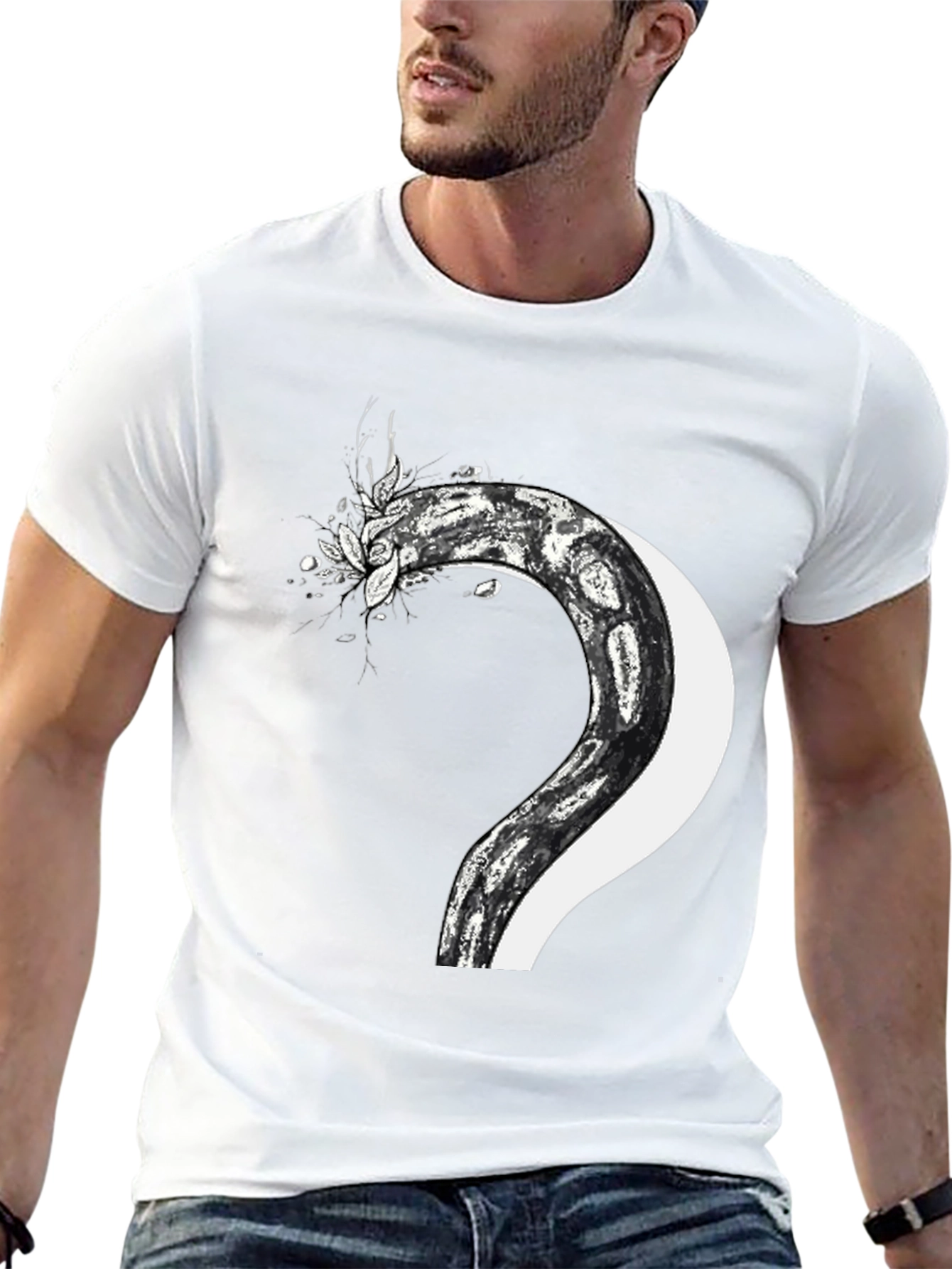 Serpent & Moon Graphic Tee - Mens Black T-Shirt