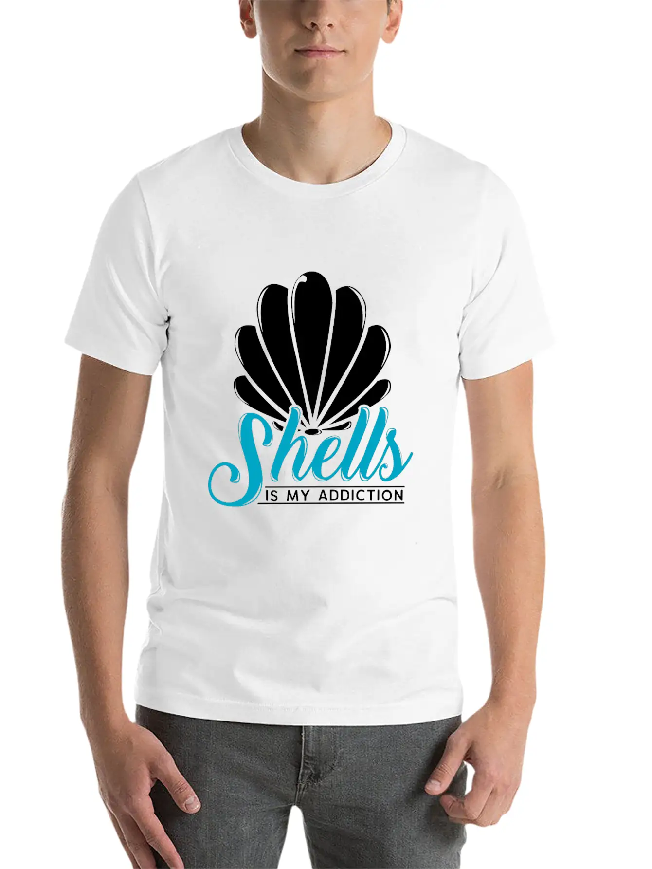 Shells Is My Addiction Sea Ocean Gift Unisex Casual T-Shirt – Clean Design For Daily Comfort