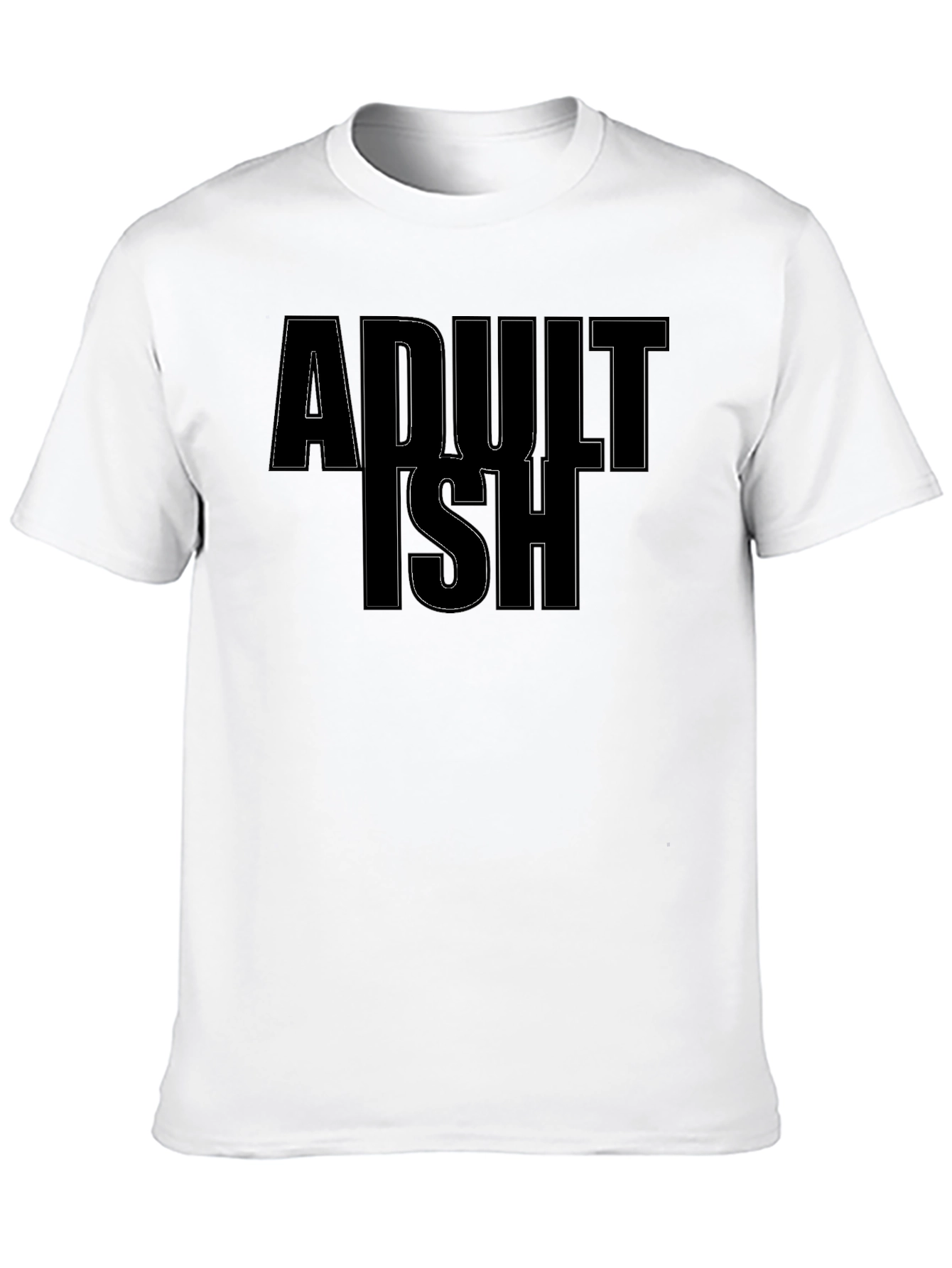 Adultish Graphic Tee - Black Casual T-Shirt