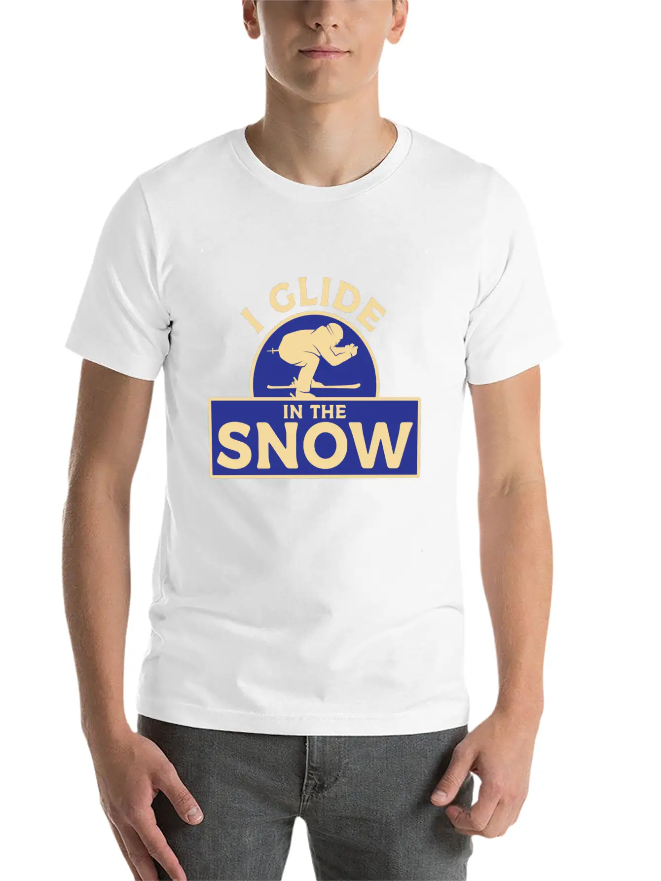 Skiing Snow Unisex Casual T-Shirt – Clean Design For Daily Comfort