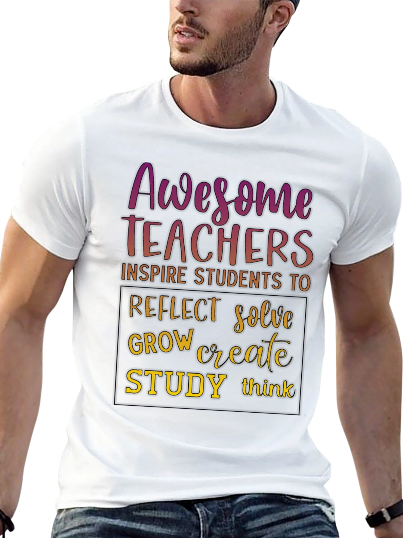Awesome Teachers T-Shirt - Inspire Reflect Grow