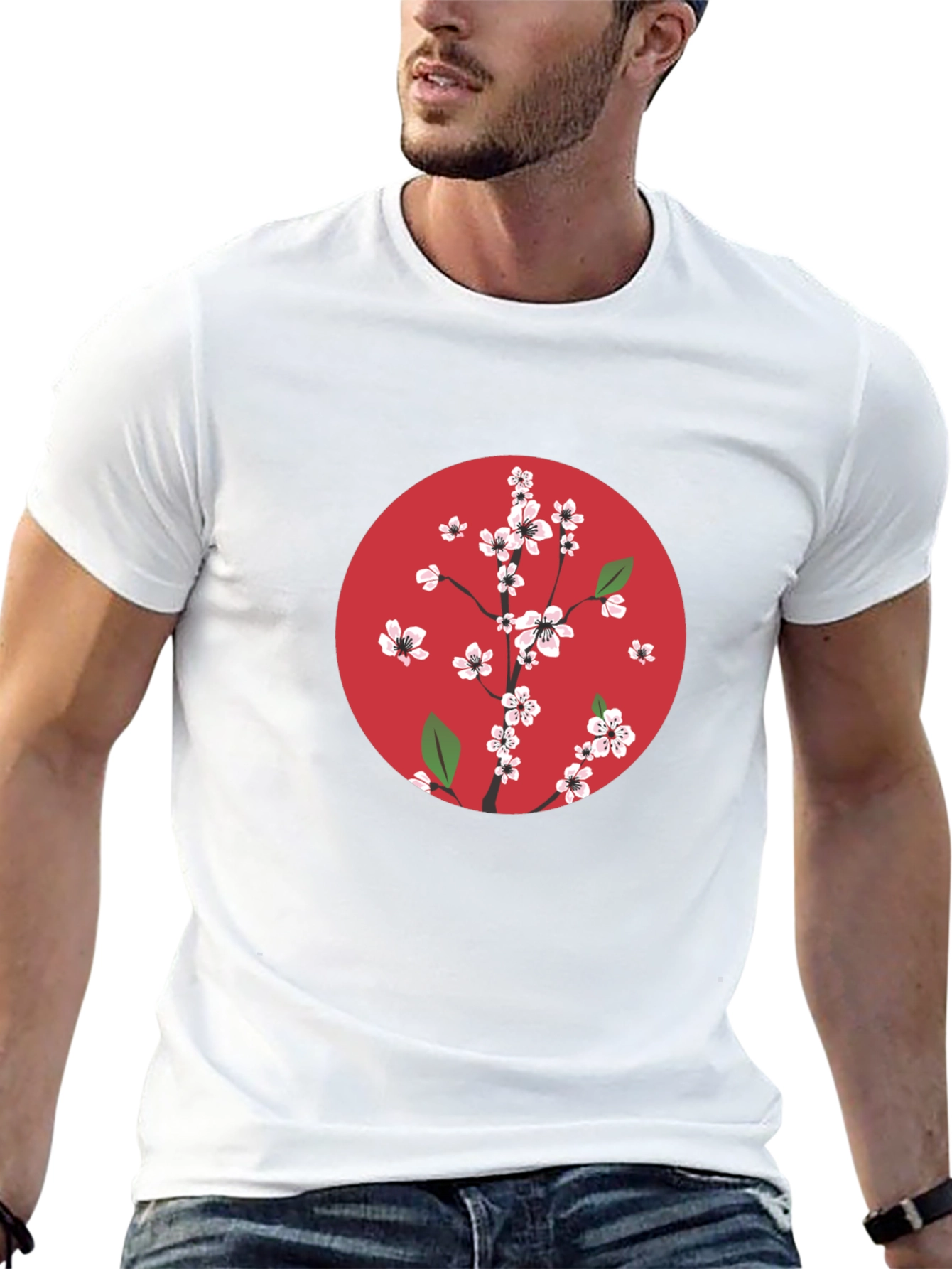 Cherry Blossom Graphic Tee - Black