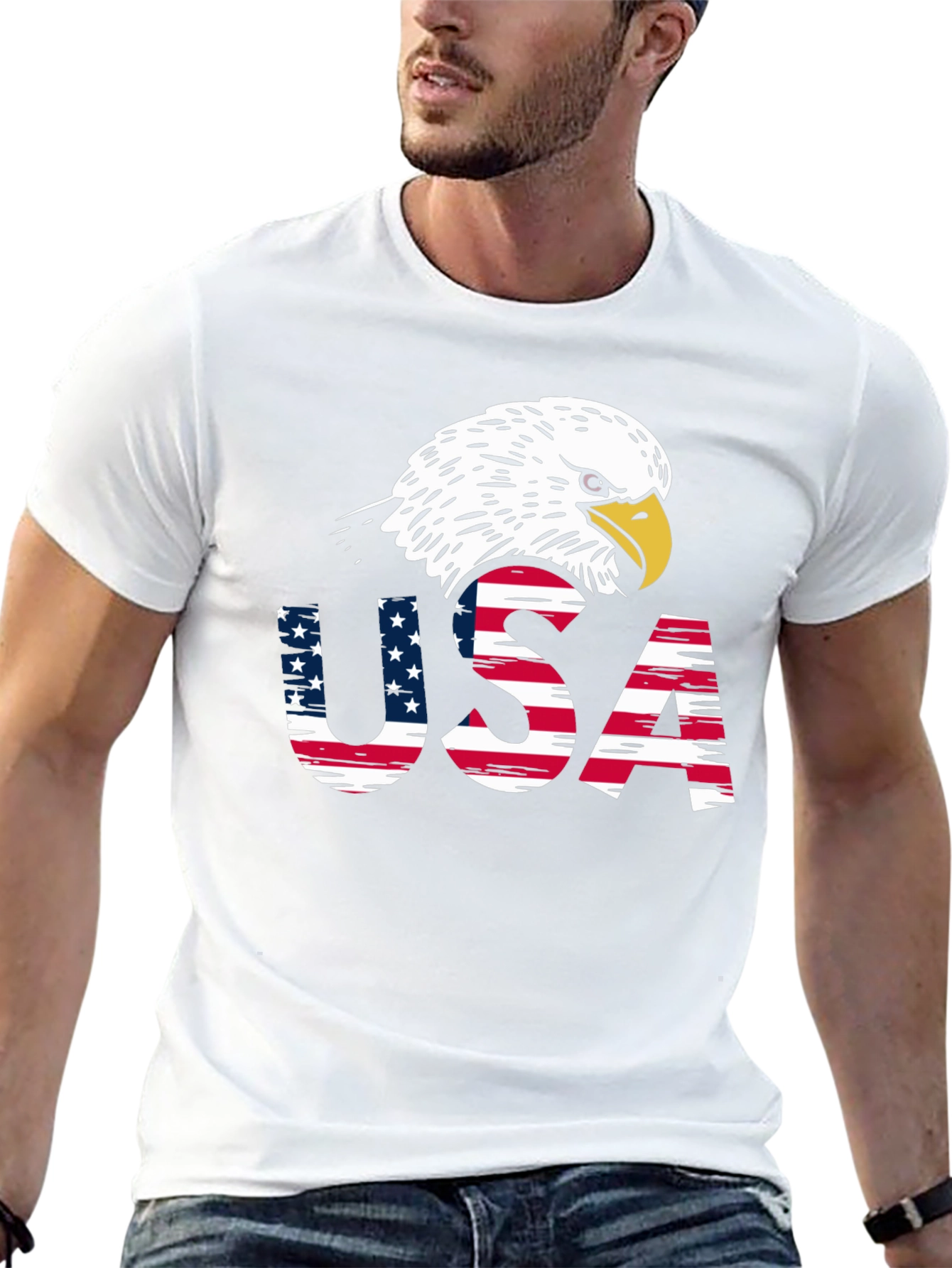 USA Eagle Patriotic Graphic T-Shirt