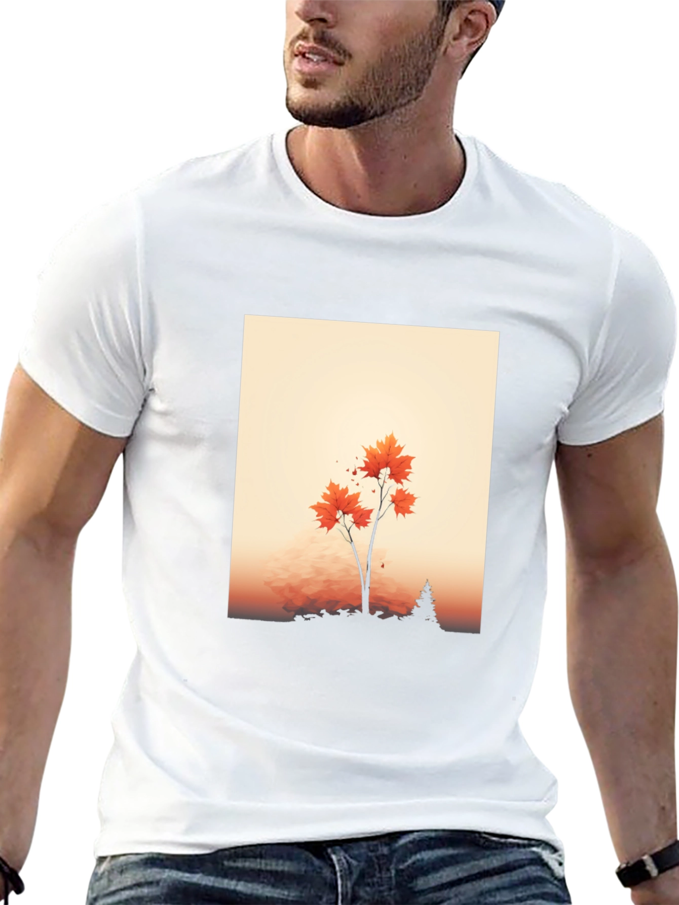 Autumn Tree Graphic Tee - Soft Black T-Shirt