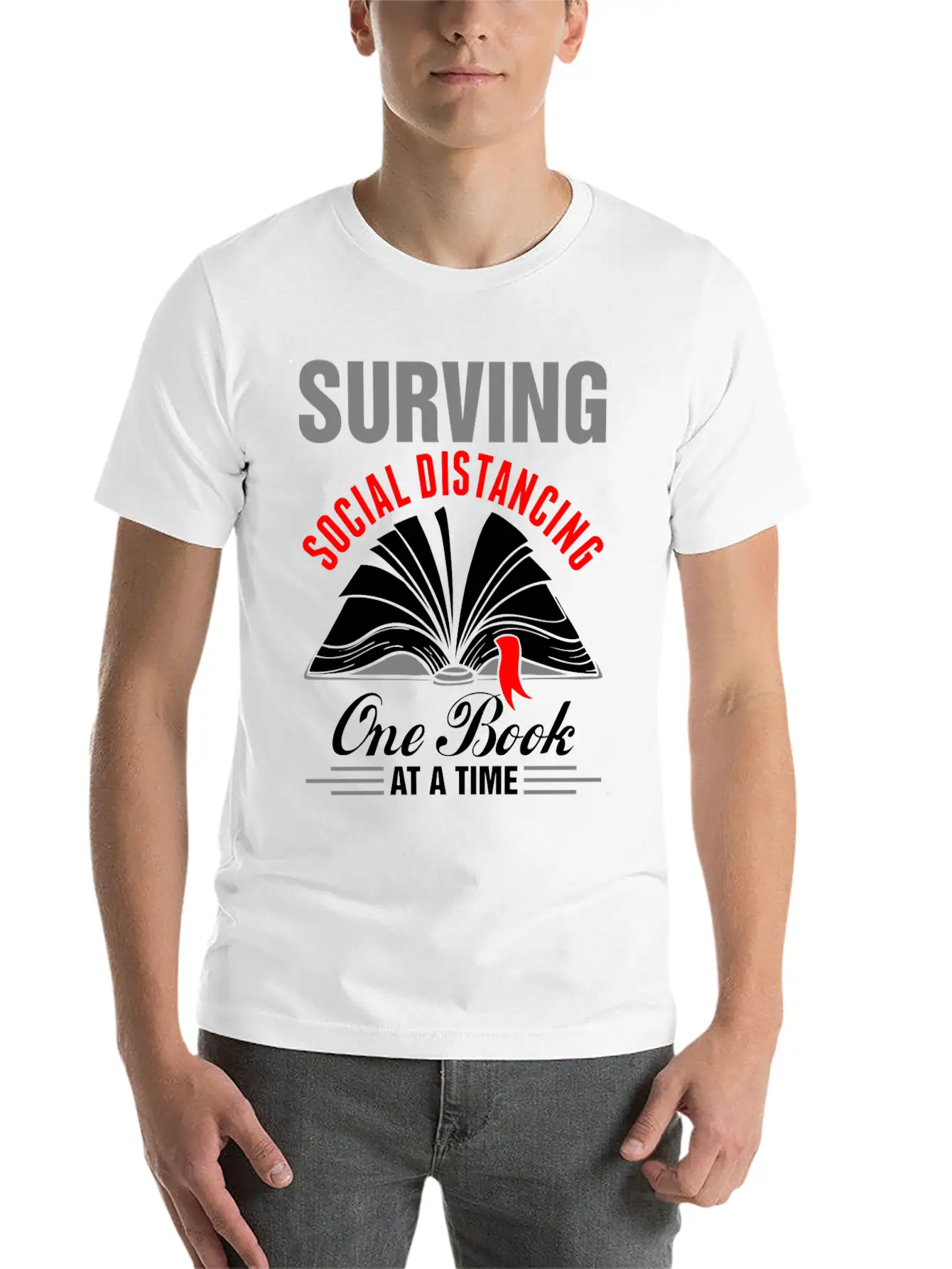 Surviving Social Distancing One Book Time Tshirt Unisex Casual T-Shirt – Clean Design For Daily Comfort