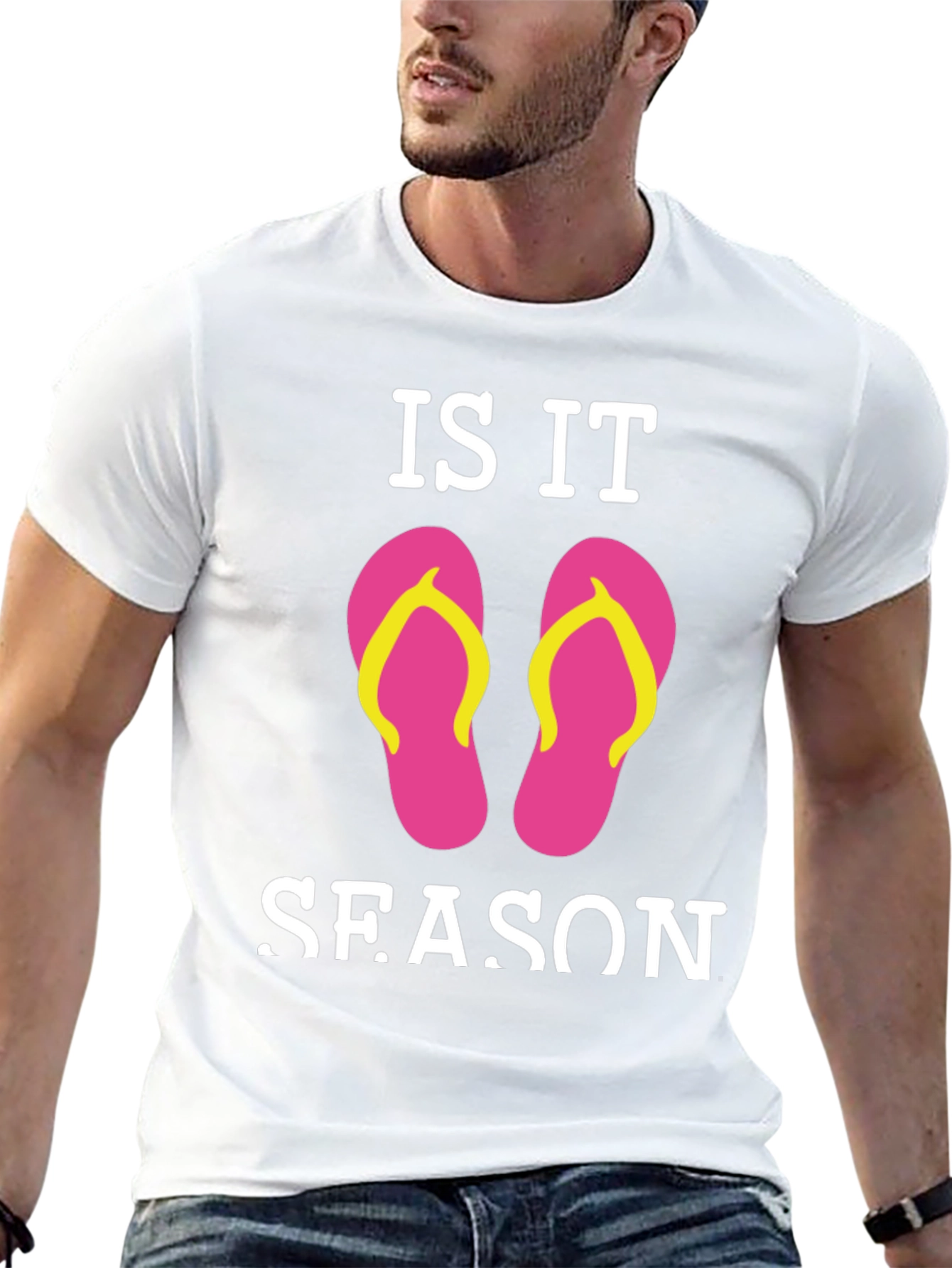 Is It Flip Flop Season Black T-Shirt