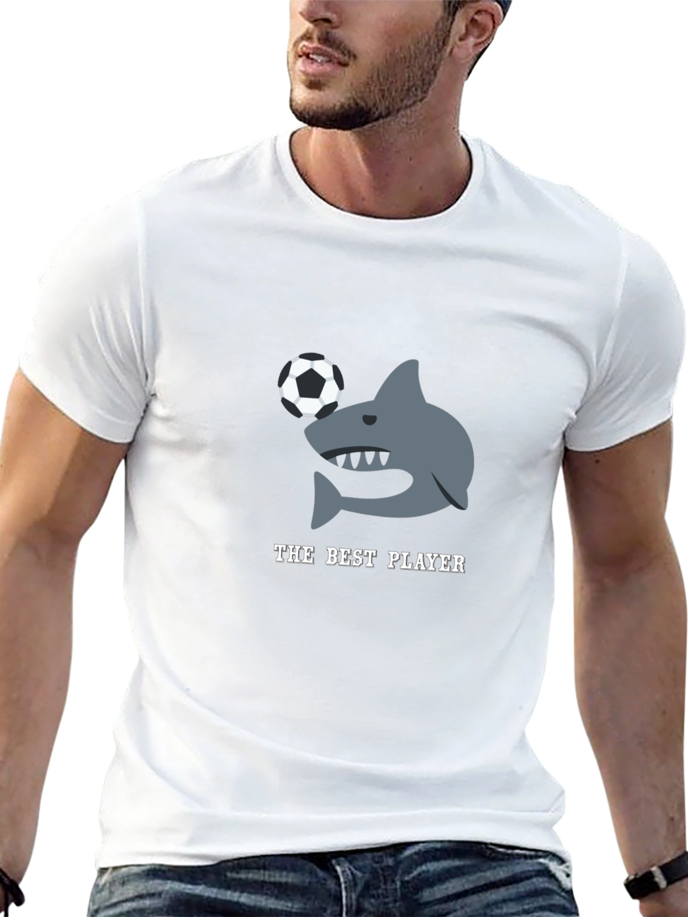 The Best Player Shark Soccer Graphic T-Shirt