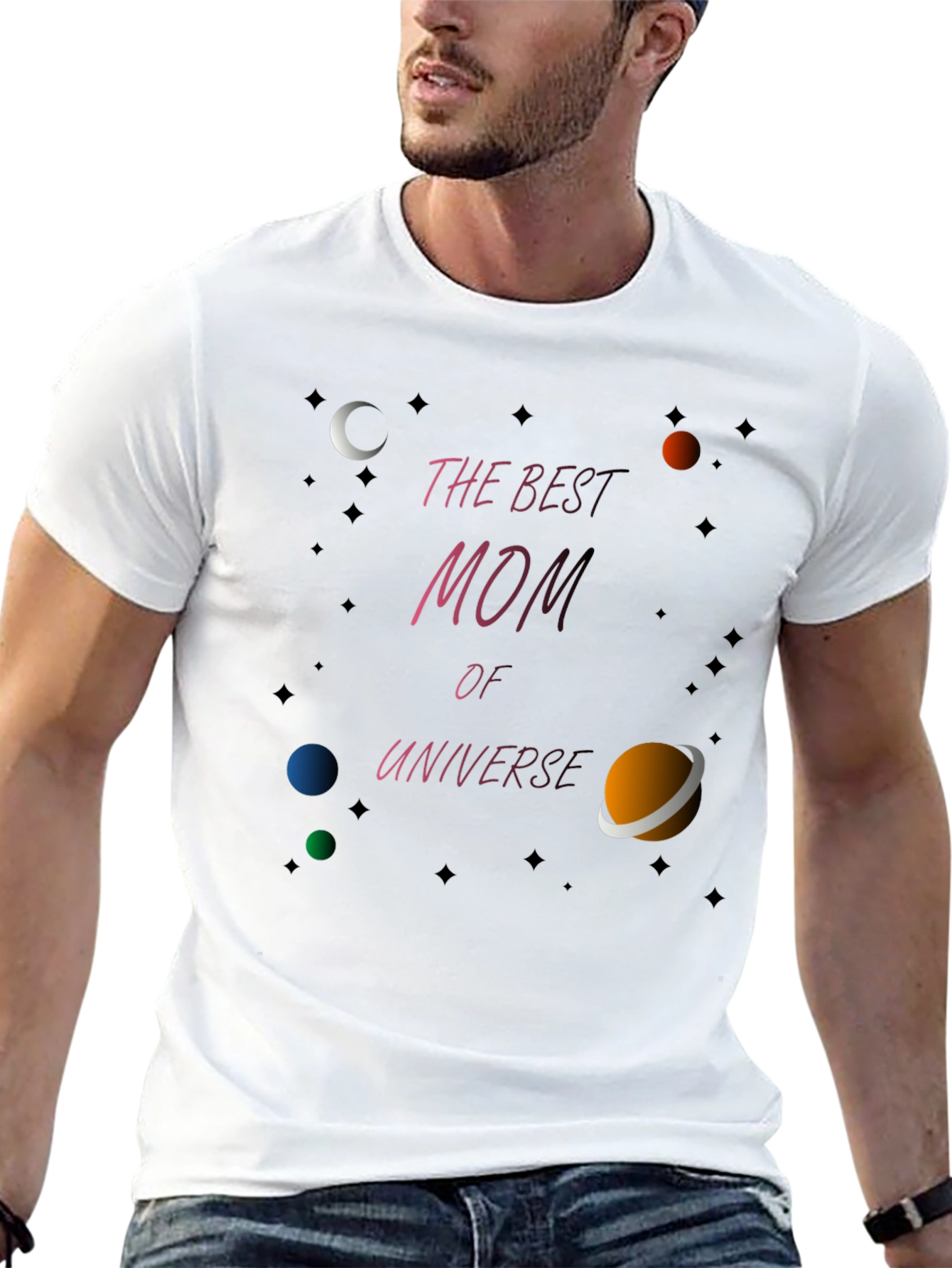 Best Mom of the Universe Black T-Shirt