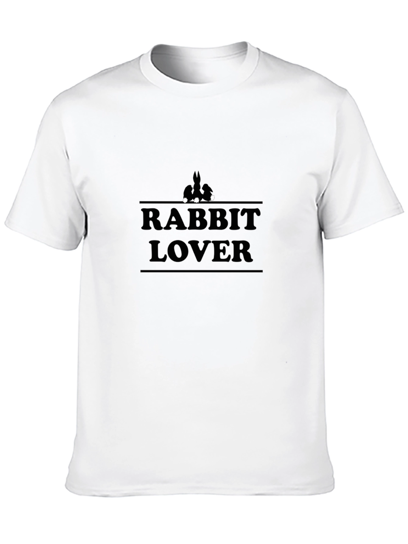 Rabbit Lover Graphic Tee - Black Cotton T-Shirt