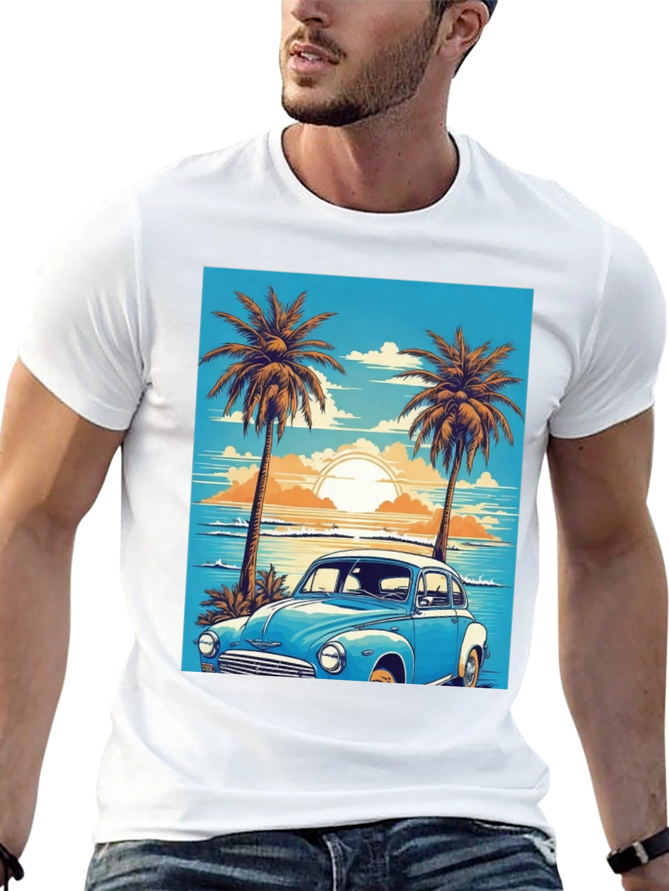 Retro Beach Car Graphic Tee