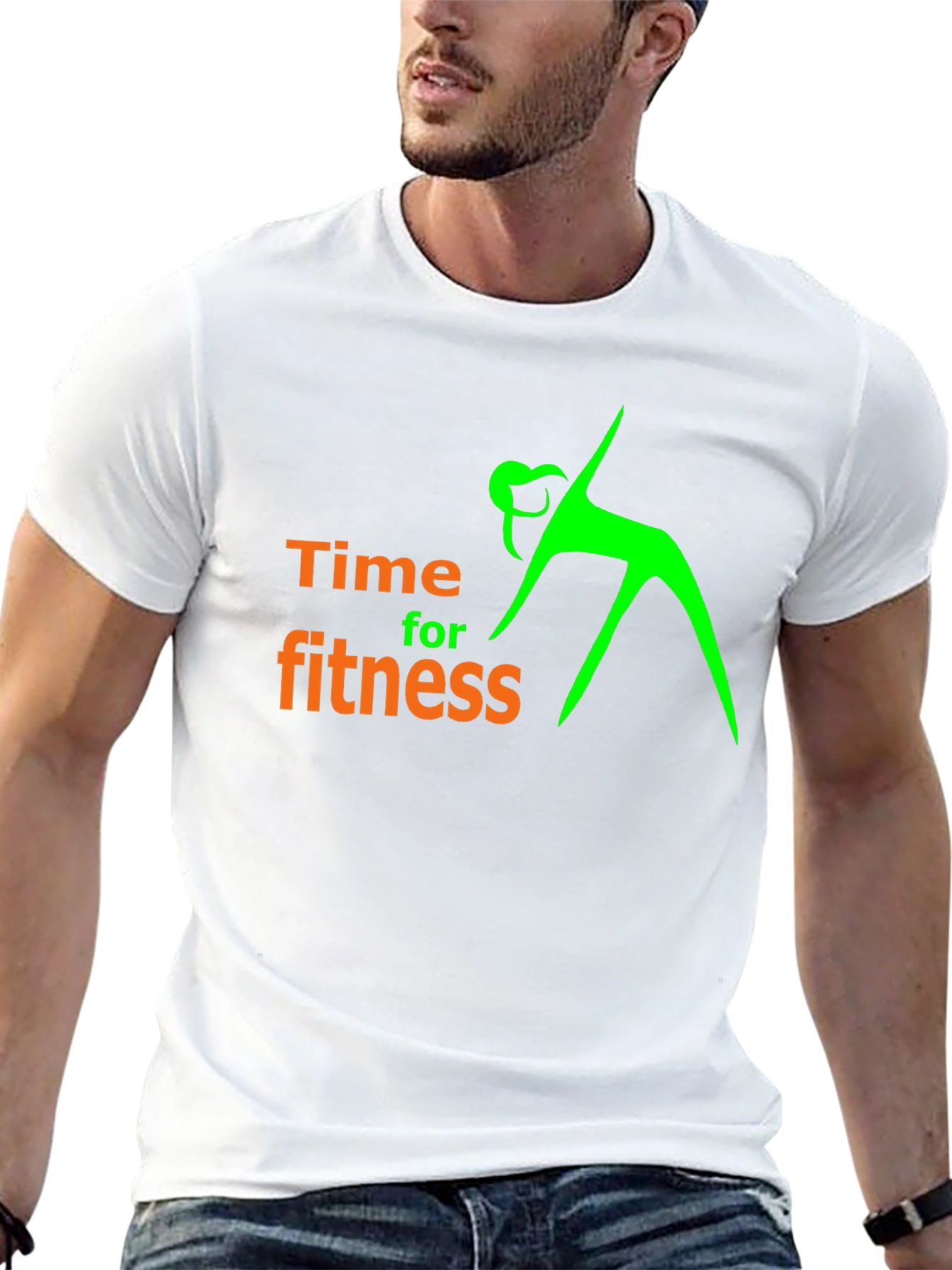 Time For Fitness Black Graphic T-Shirt