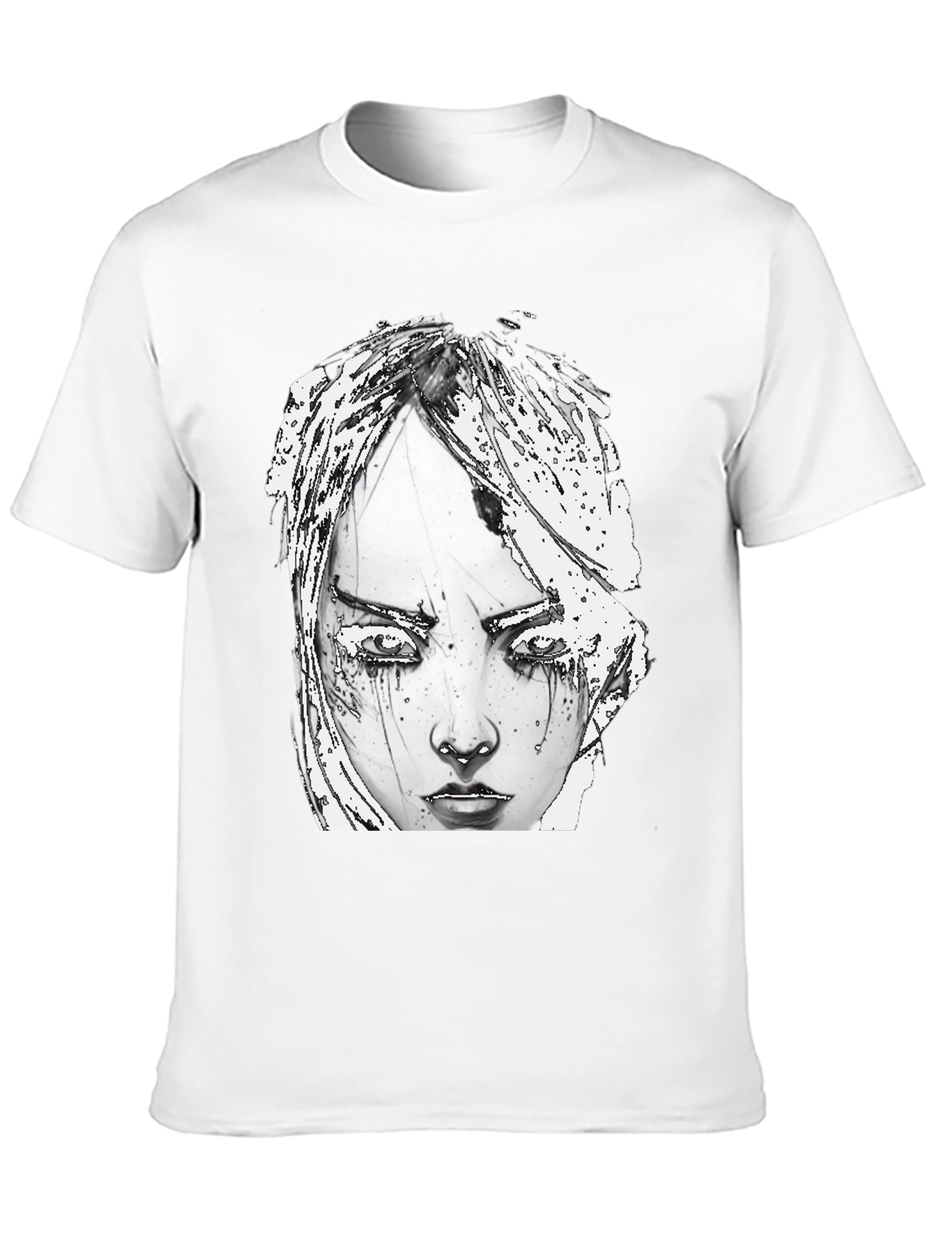 Artistic Graphic Print Tee - Edgy Style
