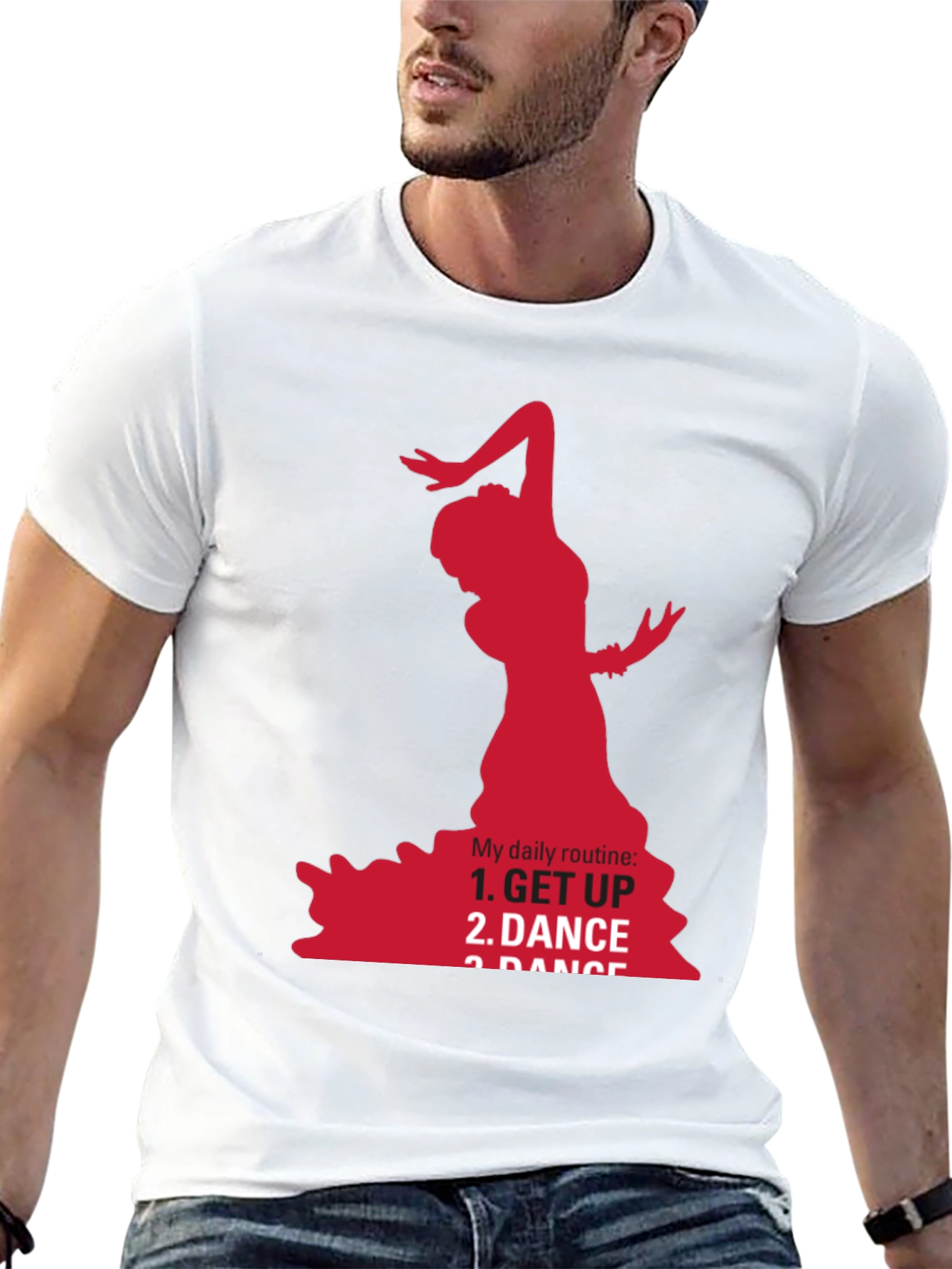 Flamenco Dancer Graphic Tee - Daily Routine T-Shirt