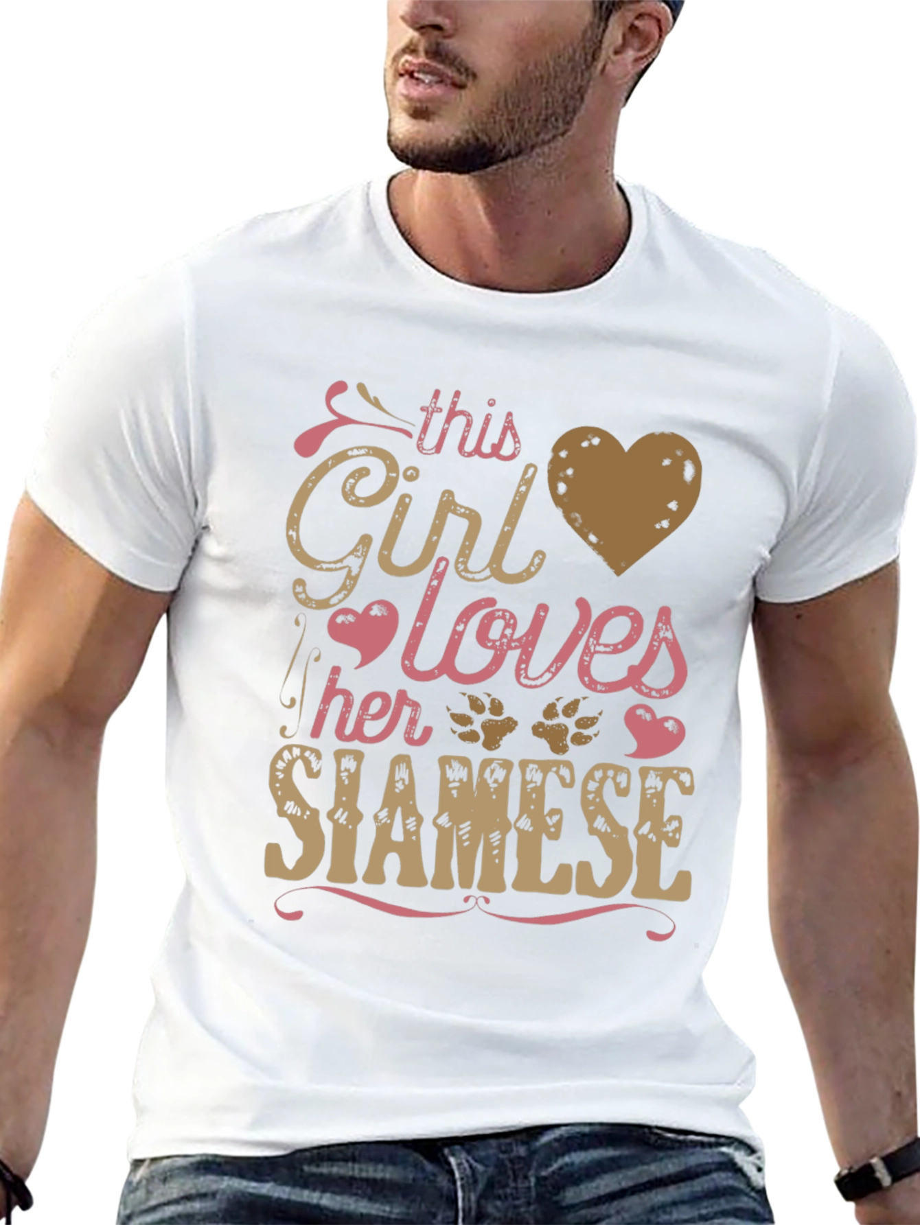 Girl Loves Siamese Cat T-Shirt