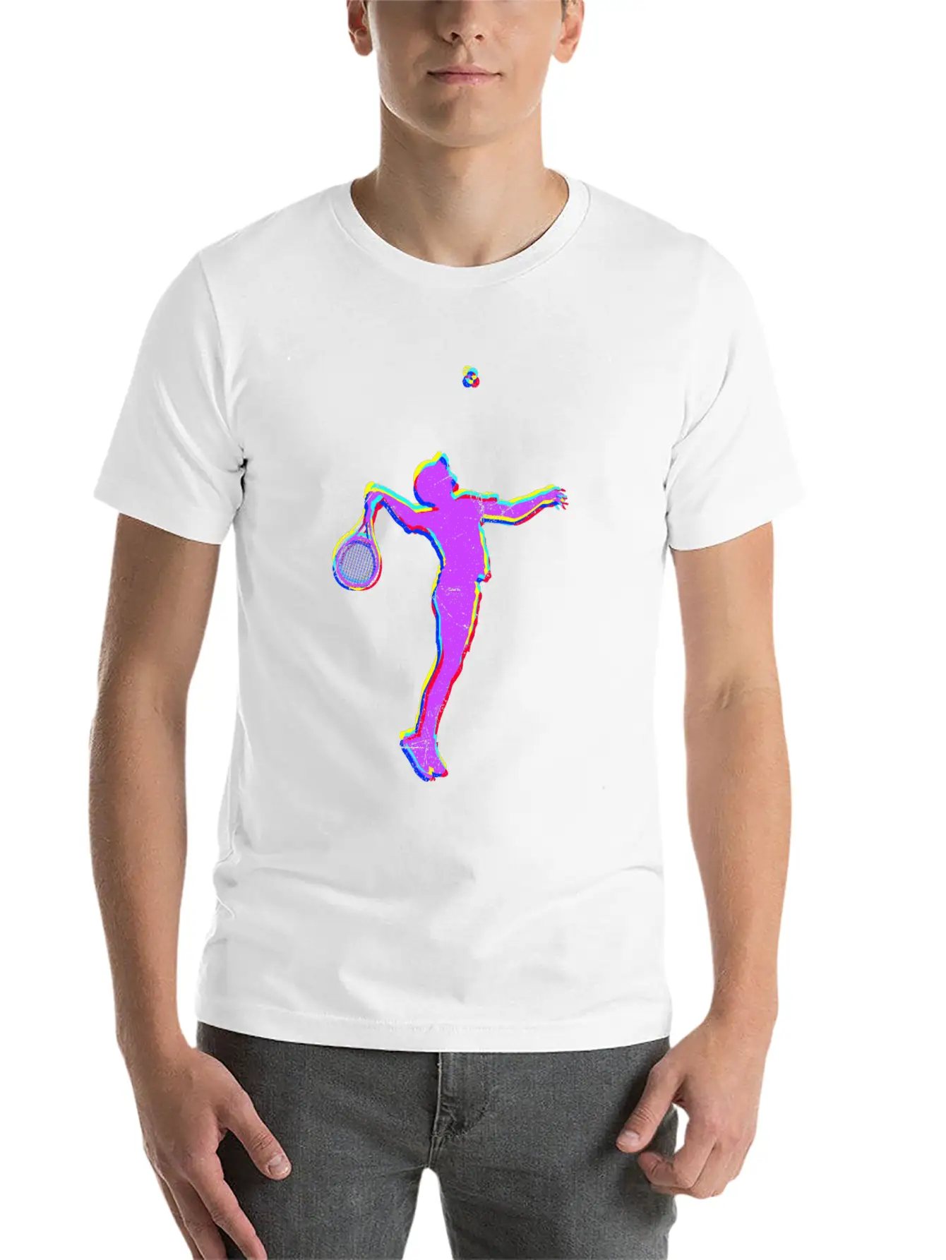 Tennis Player Vaporwave Art Tennis Silhouette Unisex Casual T-Shirt – Clean Design For Daily Comfort