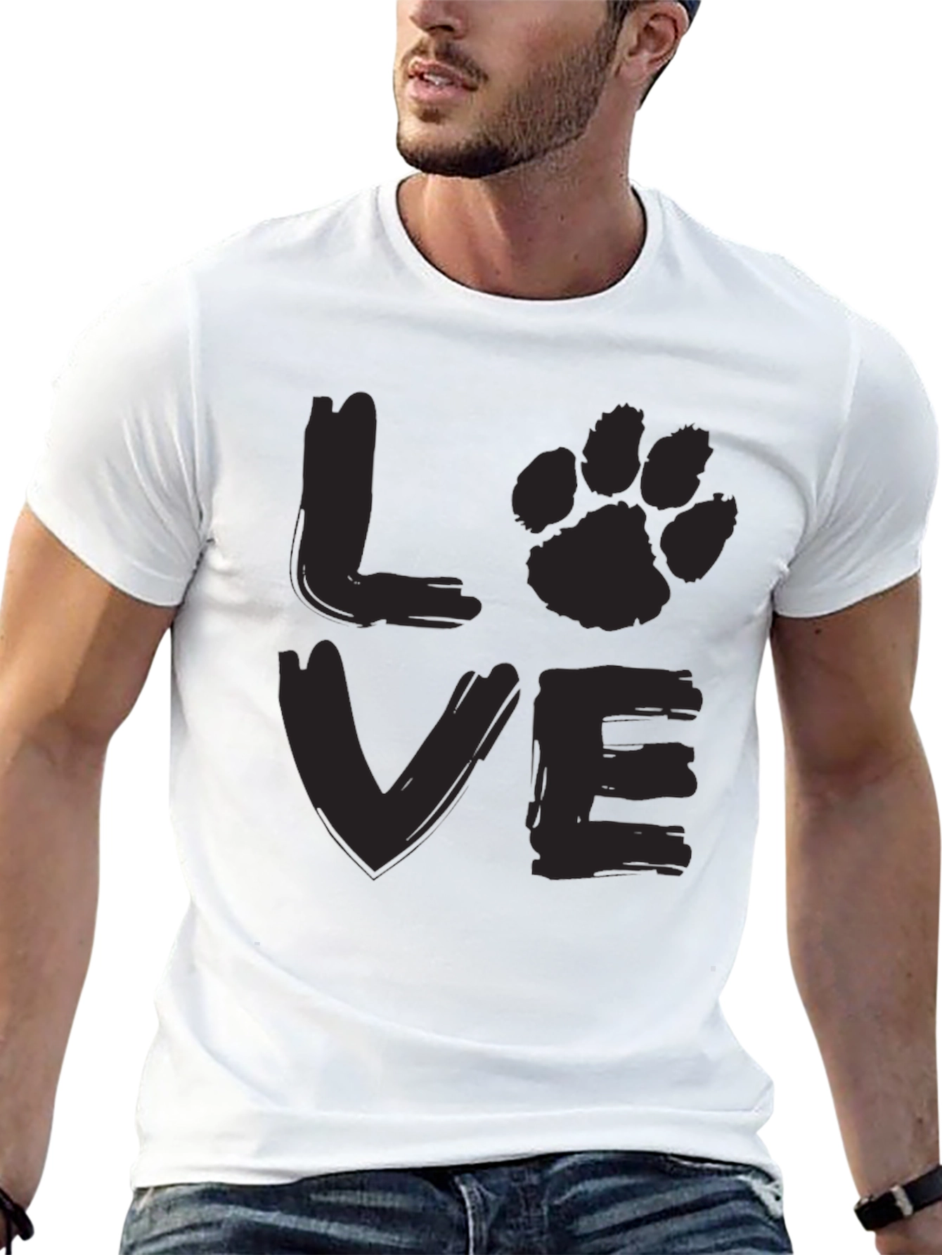 Love Paw Print Graphic T-Shirt