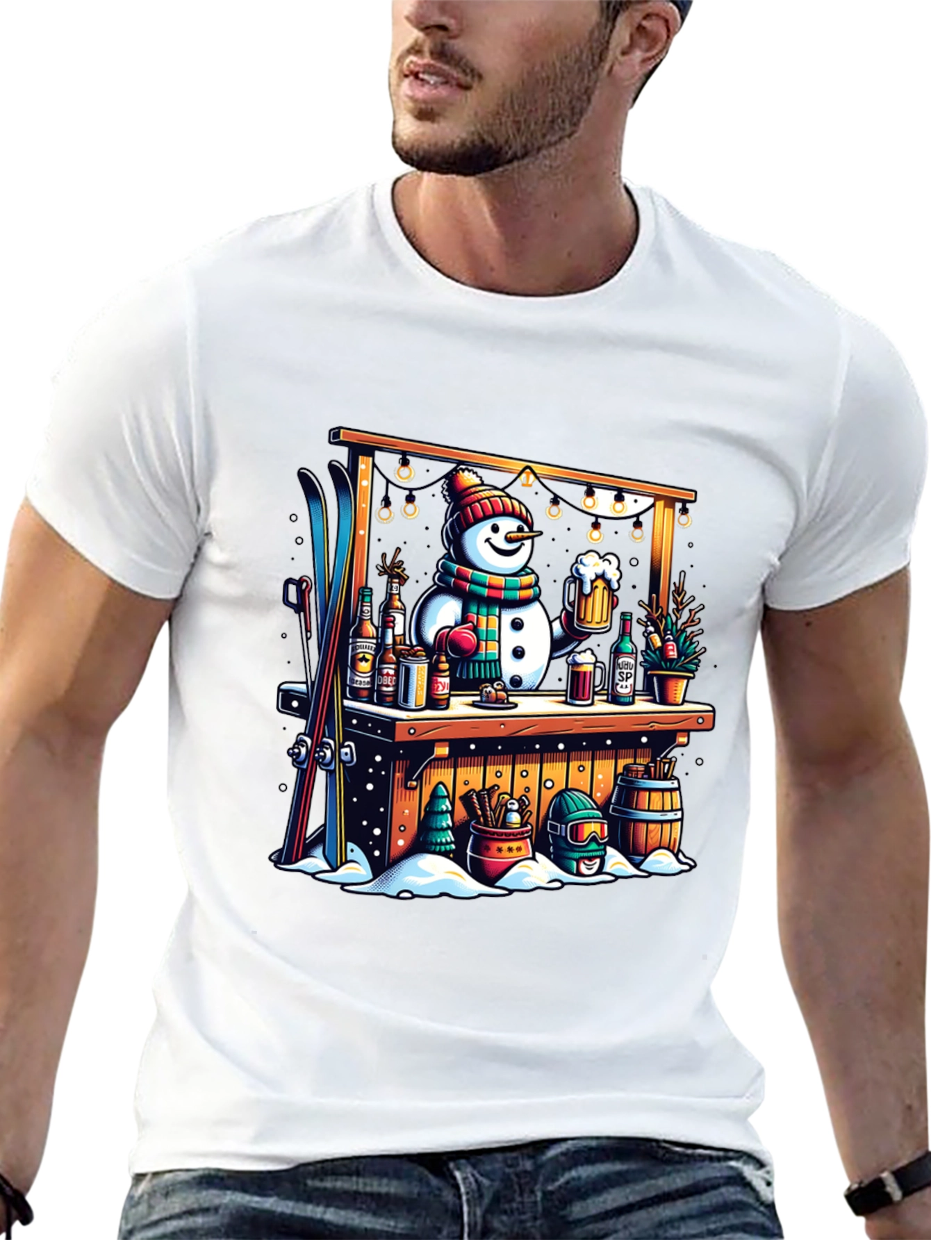 Snowman Bar Winter T-Shirt