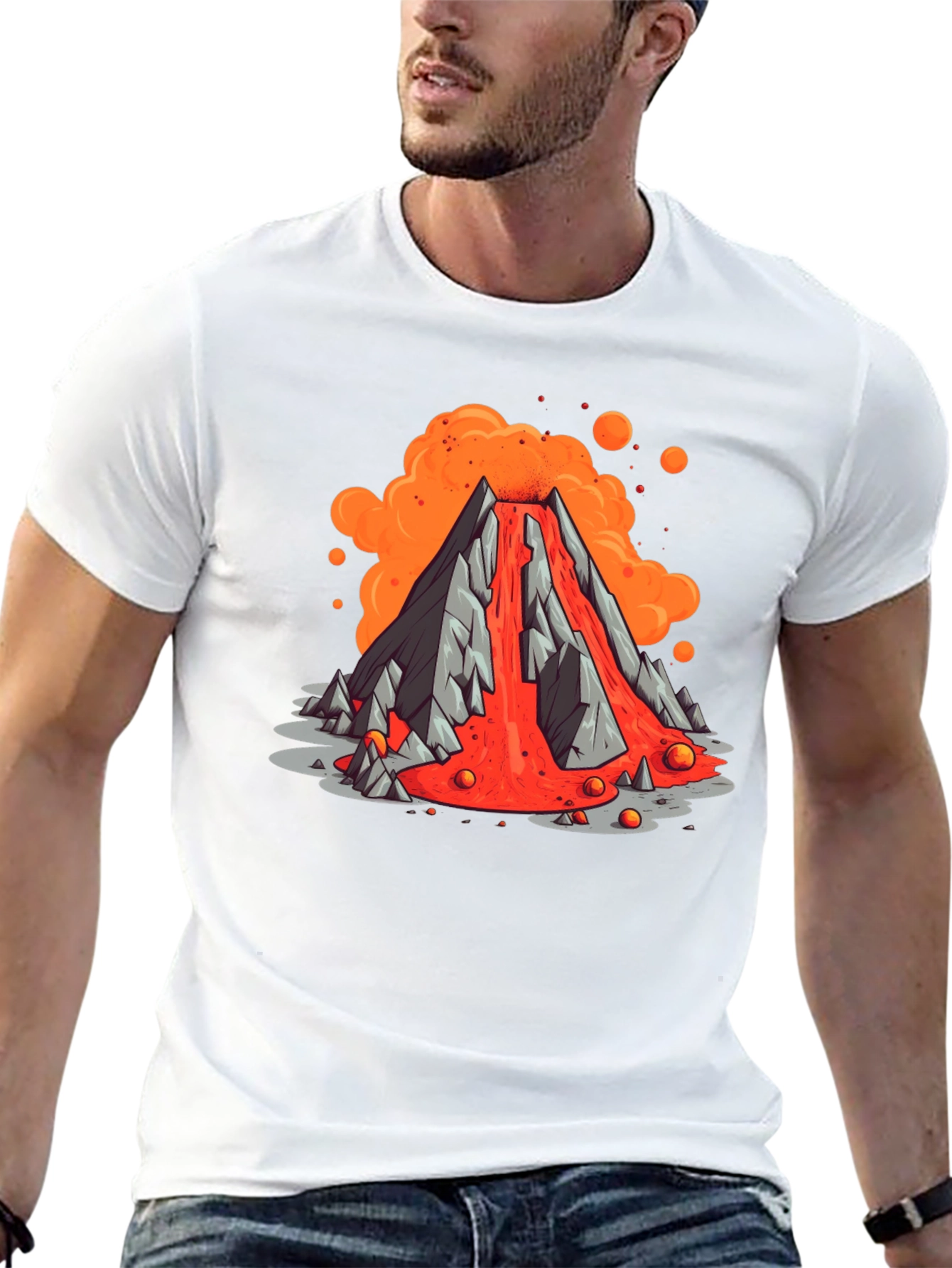 Volcano Lava Flow Graphic Tee - Black