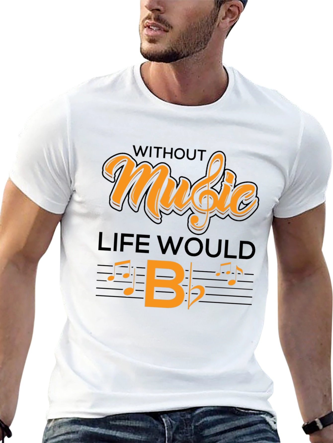 Music Lover T-Shirt: Without Music Life Would B Flat