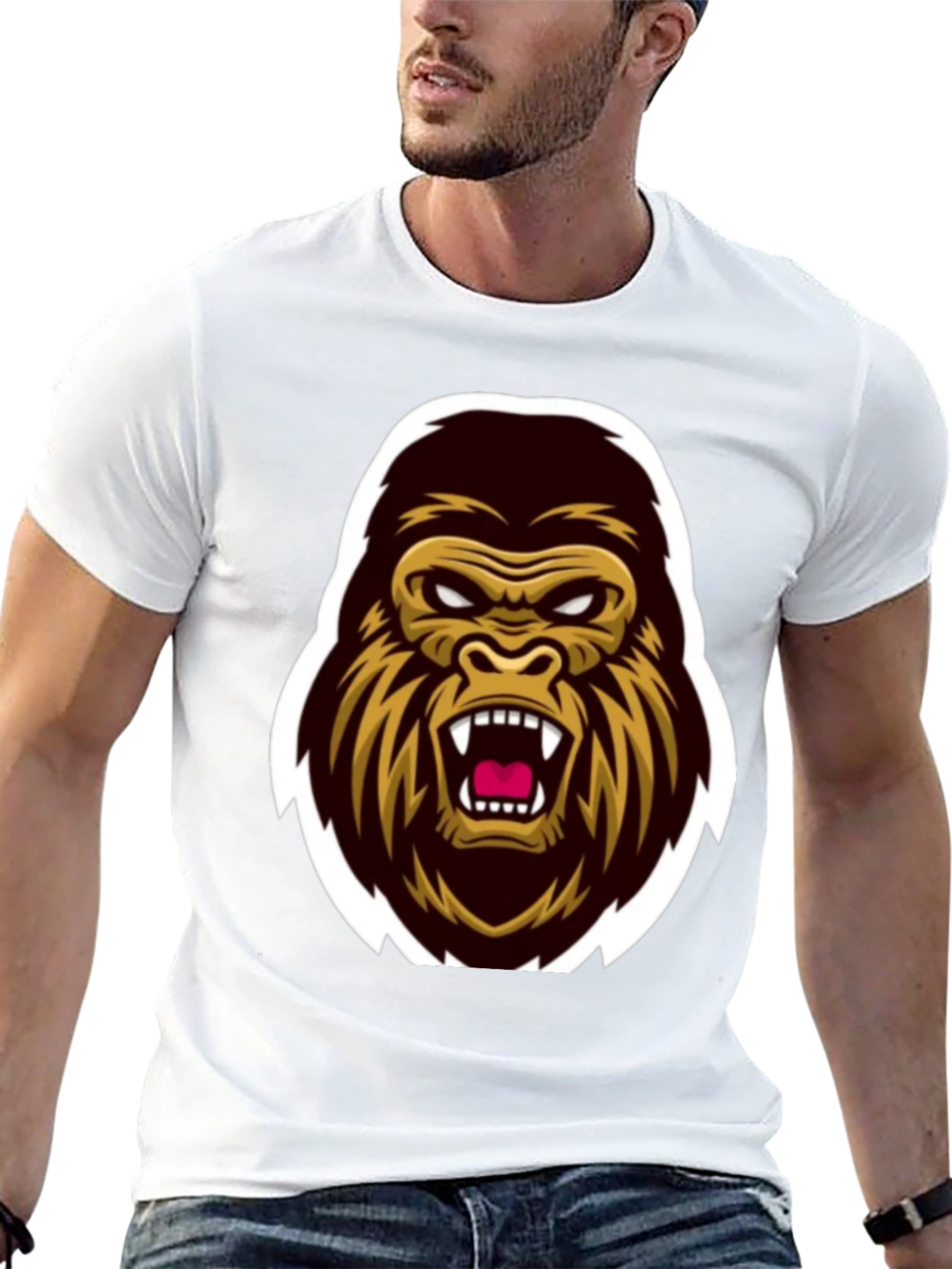Mens Black Gorilla Graphic Tee