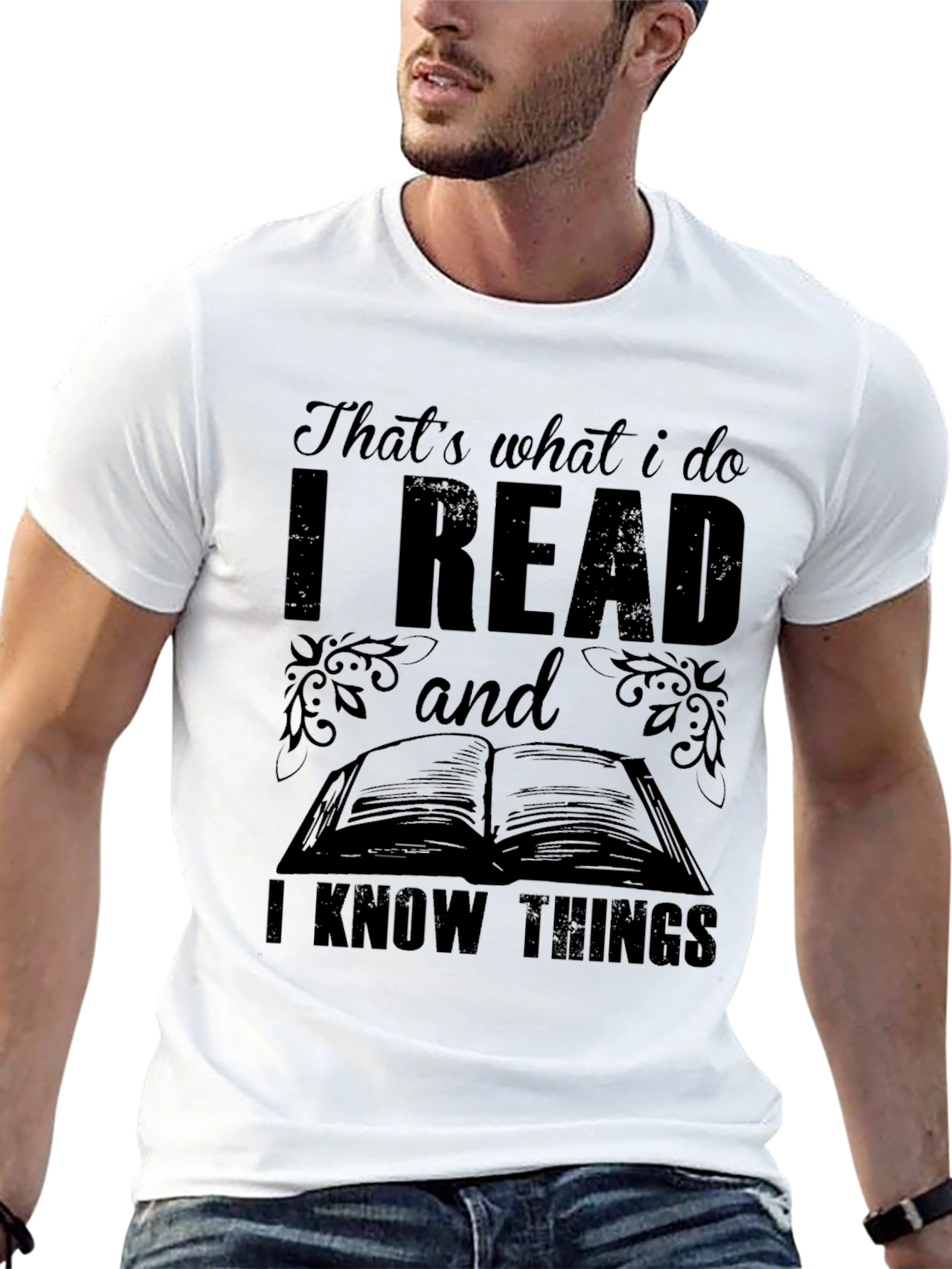 I Read and I Know Things Black T-Shirt