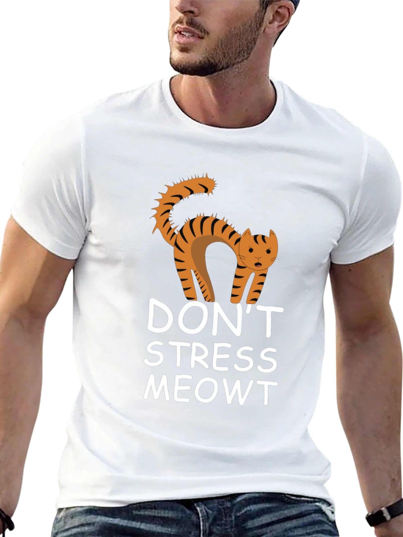 Dont Stress Meowt Black Graphic Tee